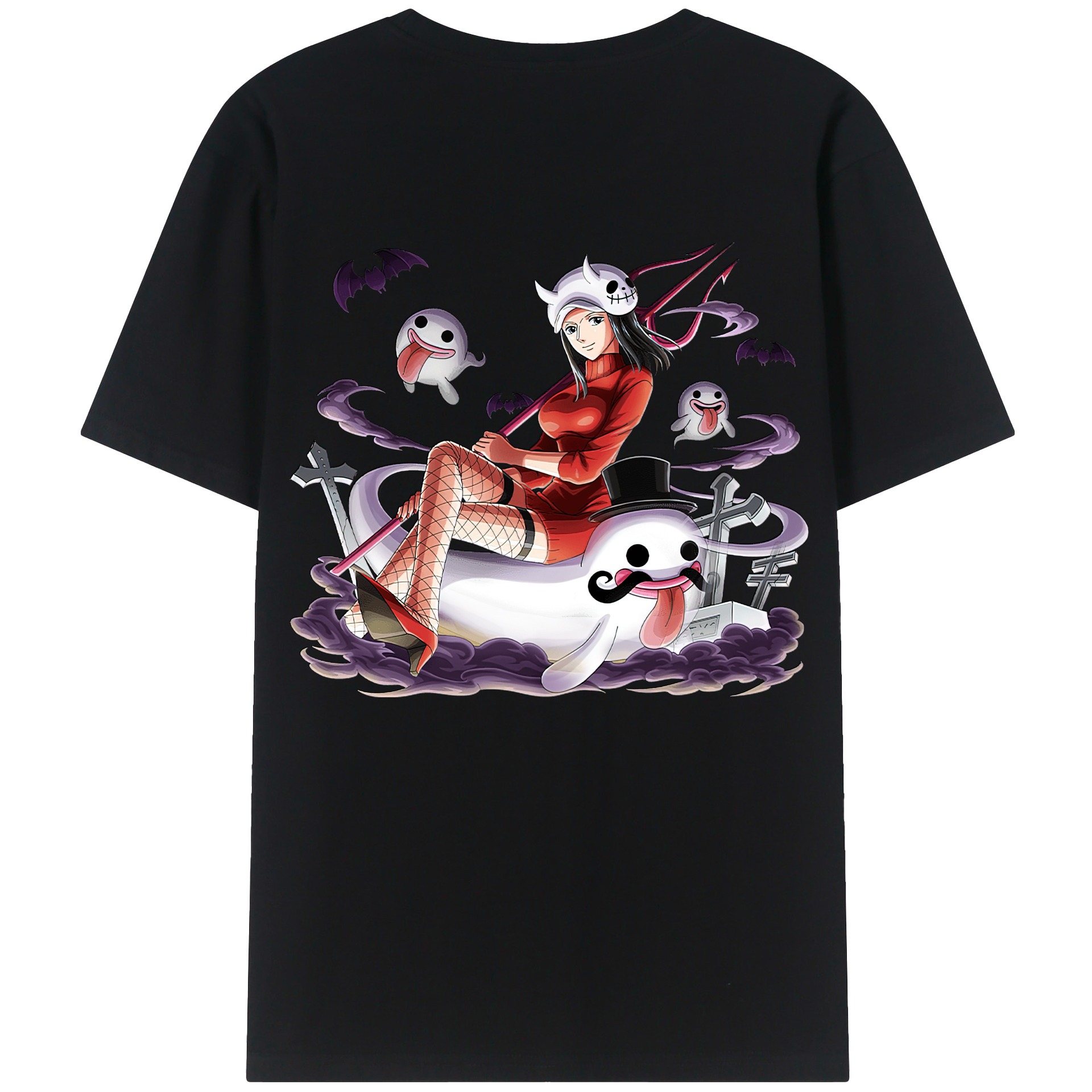 ワンピース ニコ・ロビン ONE PIECE Nico Robin 綿100％ メンズ半袖Tシャツ（バックプリント） 通気性