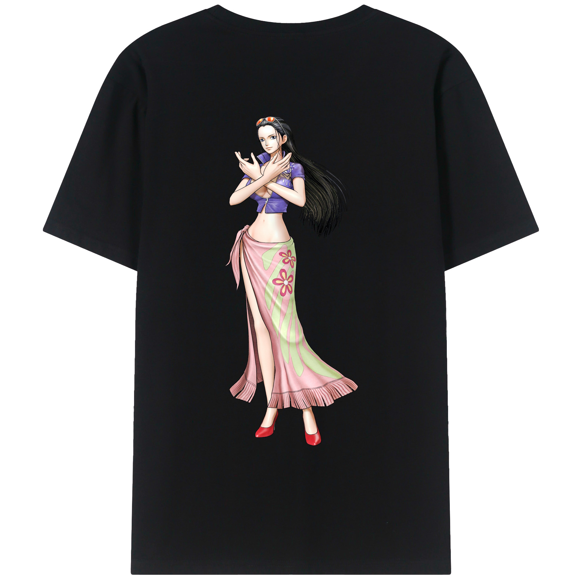 ワンピース ニコ・ロビン ONE PIECE Nico Robin 綿100％ メンズ半袖Tシャツ（バックプリント） 通気性