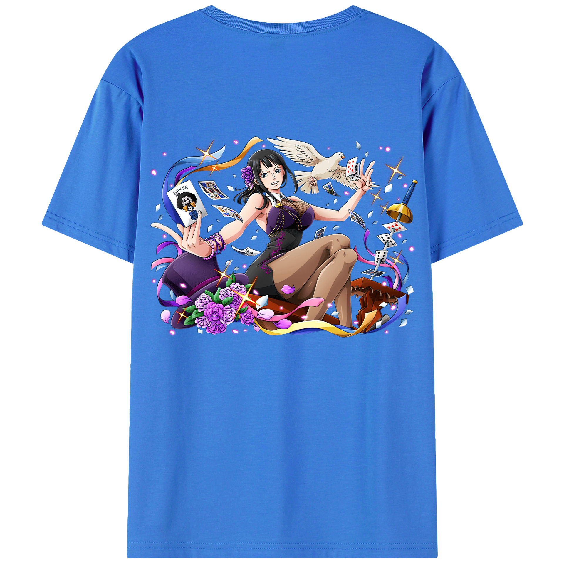 ワンピース ニコ・ロビン ONE PIECE Nico Robin 綿100％ メンズ半袖Tシャツ（バックプリント） 通気性
