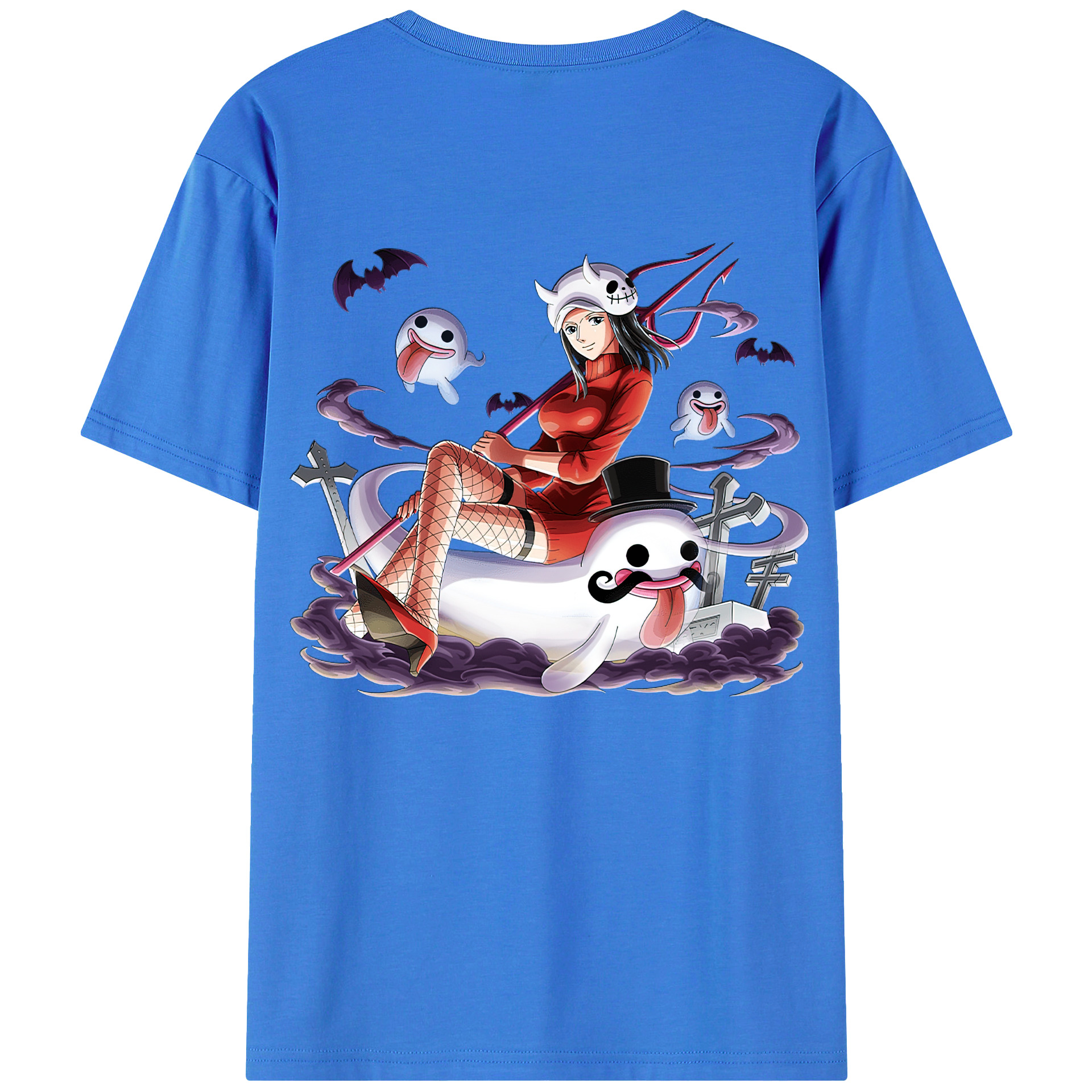 ワンピース ニコ・ロビン ONE PIECE Nico Robin 綿100％ メンズ半袖Tシャツ（バックプリント） 通気性