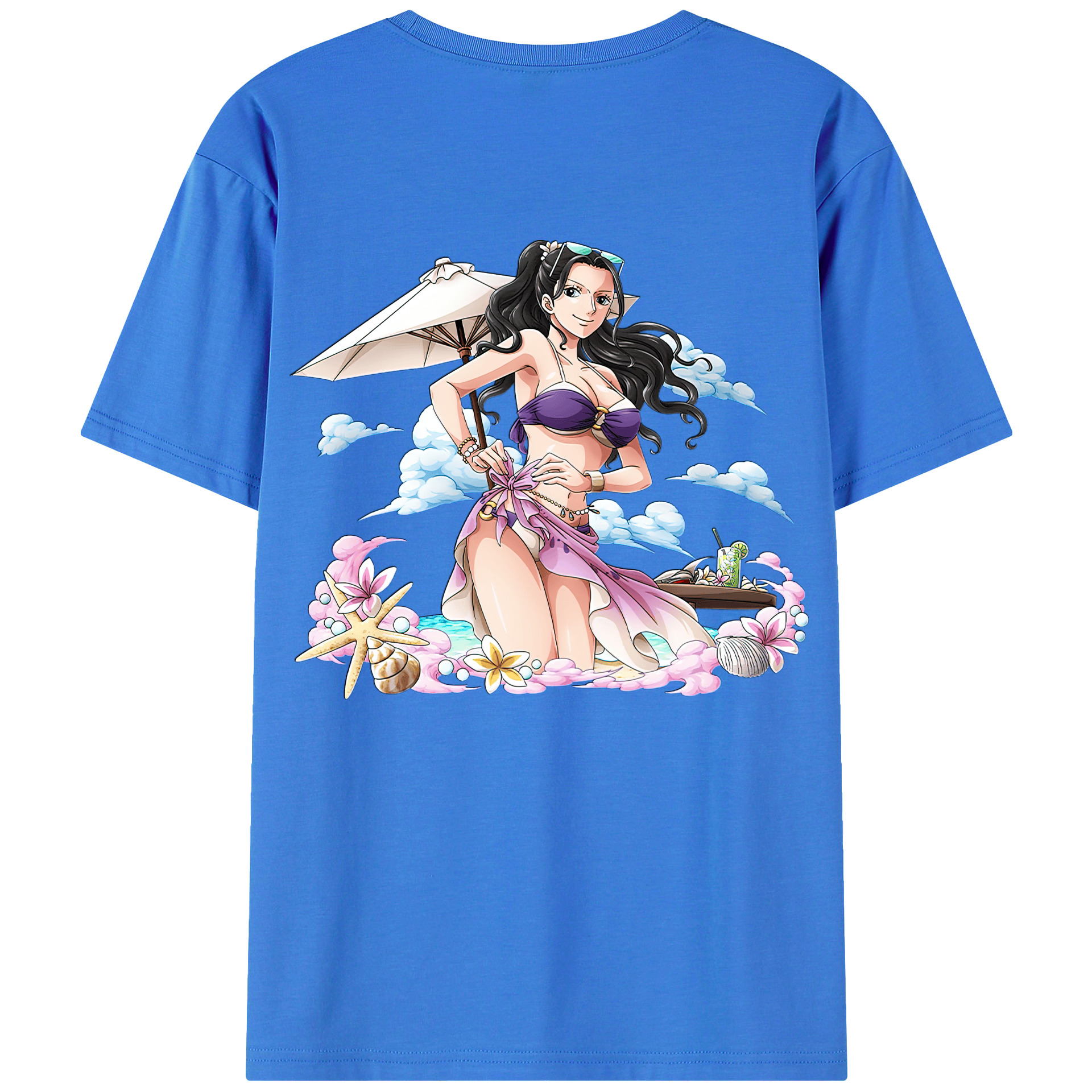 ワンピース ニコ・ロビン ONE PIECE Nico Robin 綿100％ メンズ半袖Tシャツ（バックプリント） 通気性