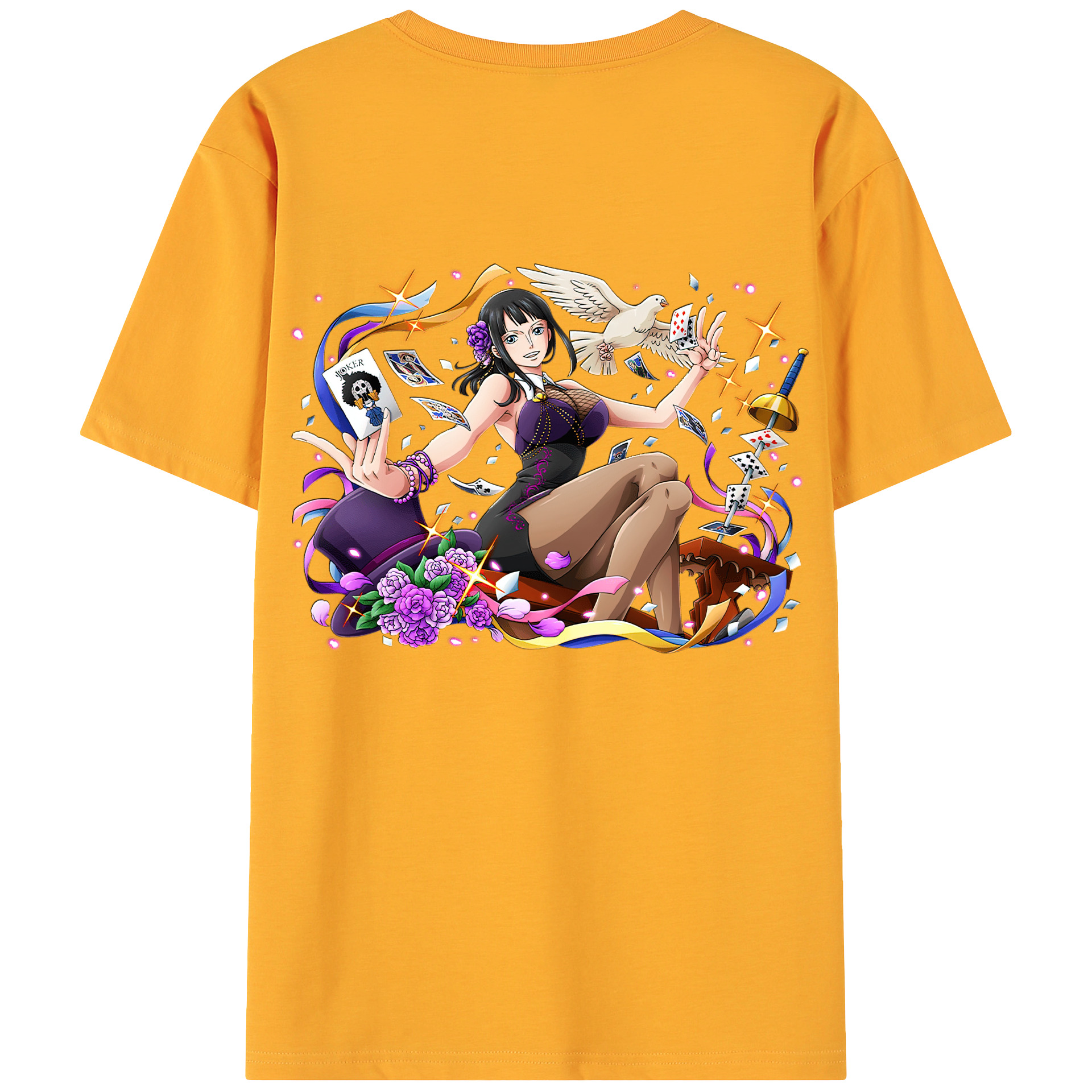 ワンピース ニコ・ロビン ONE PIECE Nico Robin 綿100％ メンズ半袖Tシャツ（バックプリント） 通気性
