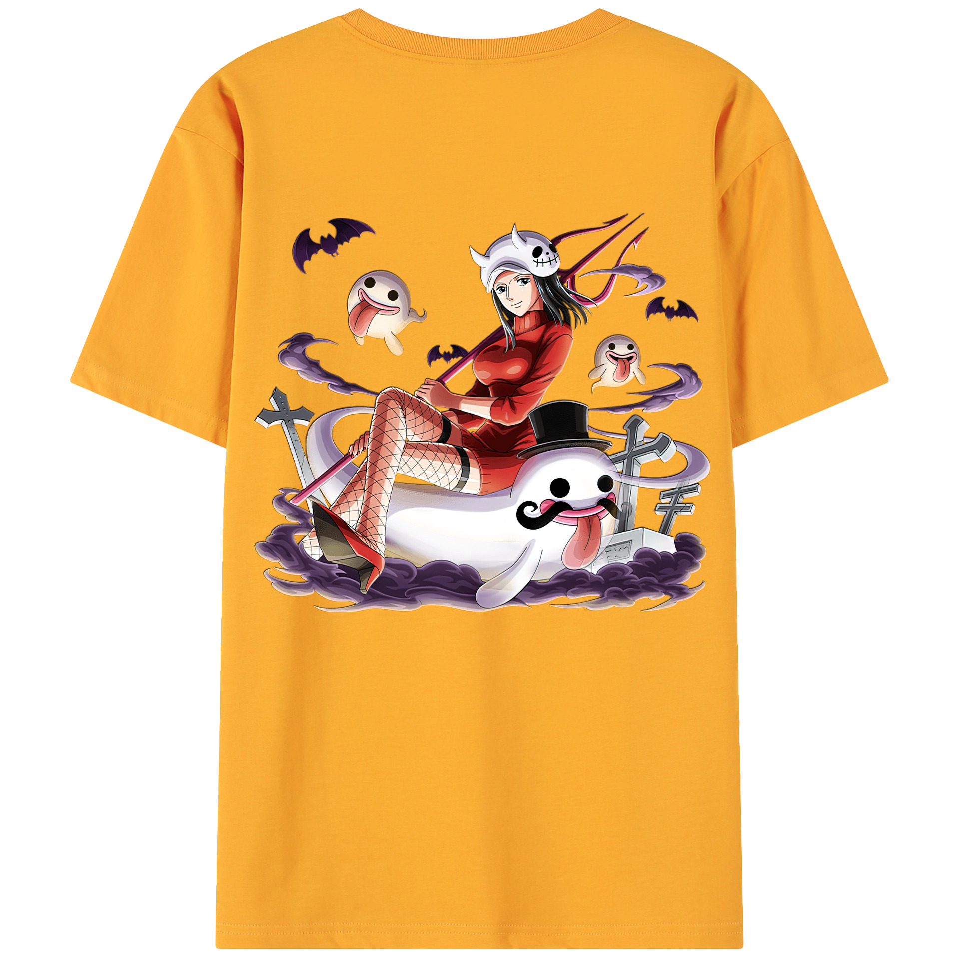 ワンピース ニコ・ロビン ONE PIECE Nico Robin 綿100％ メンズ半袖Tシャツ（バックプリント） 通気性