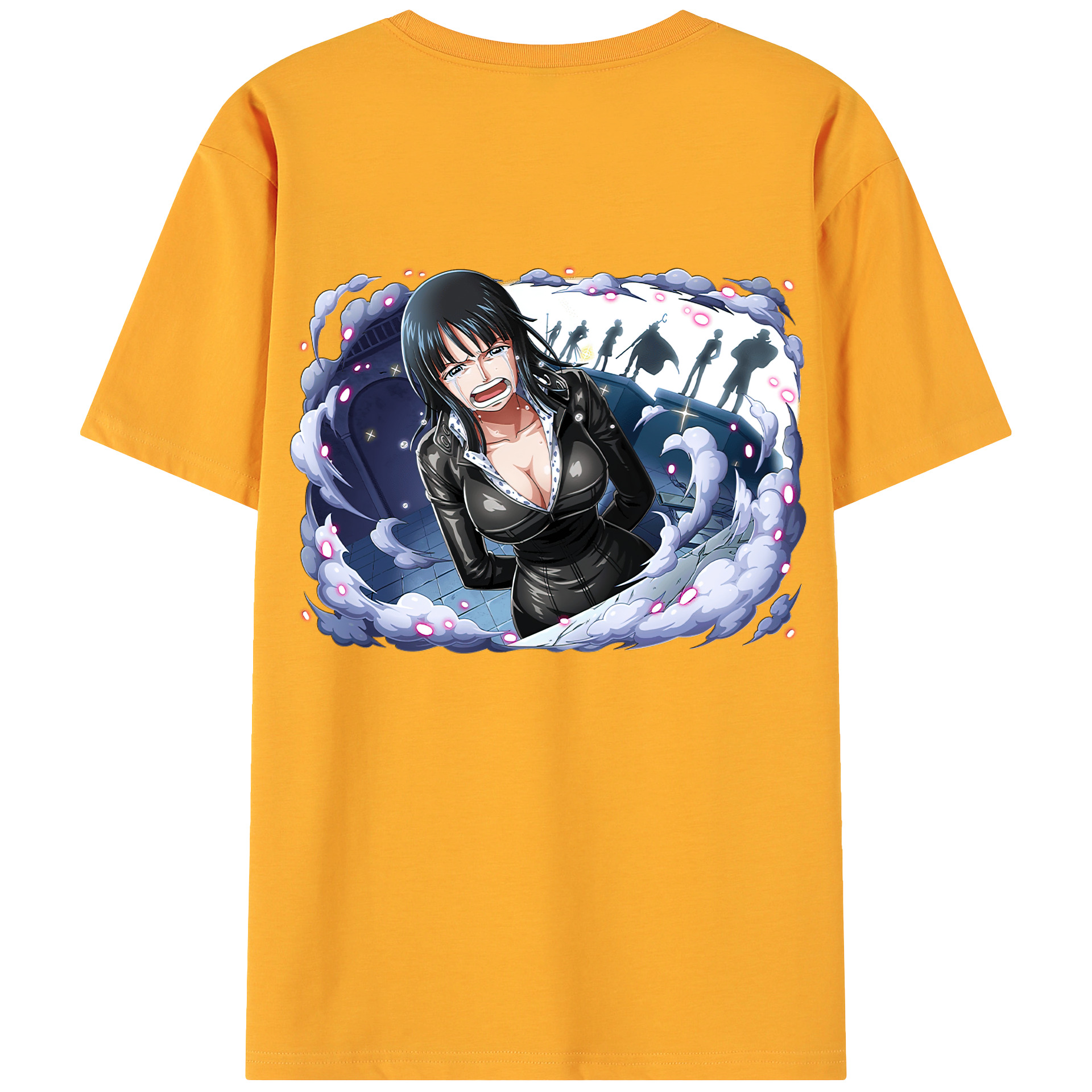 ワンピース ニコ・ロビン ONE PIECE Nico Robin 綿100％ メンズ半袖Tシャツ（バックプリント） 通気性