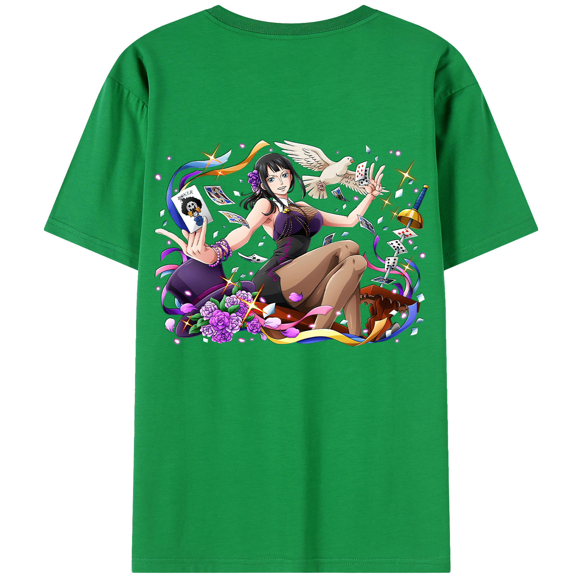 ワンピース ニコ・ロビン ONE PIECE Nico Robin 綿100％ メンズ半袖Tシャツ（バックプリント） 通気性