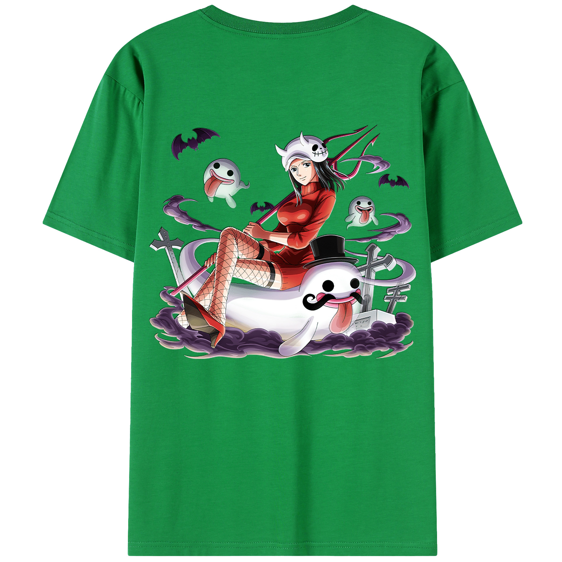 ワンピース ニコ・ロビン ONE PIECE Nico Robin 綿100％ メンズ半袖Tシャツ（バックプリント） 通気性