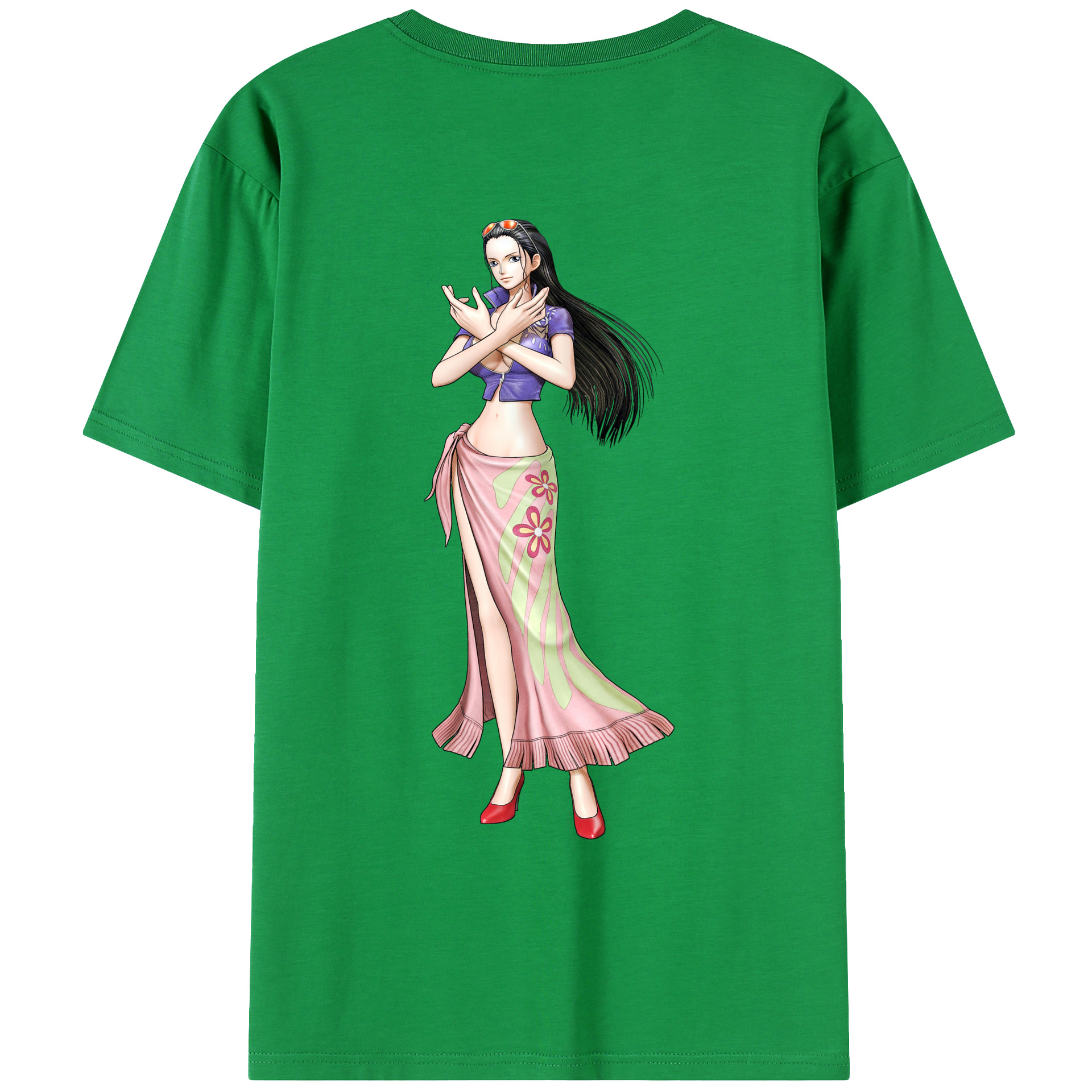 ワンピース ニコ・ロビン ONE PIECE Nico Robin 綿100％ メンズ半袖Tシャツ（バックプリント） 通気性
