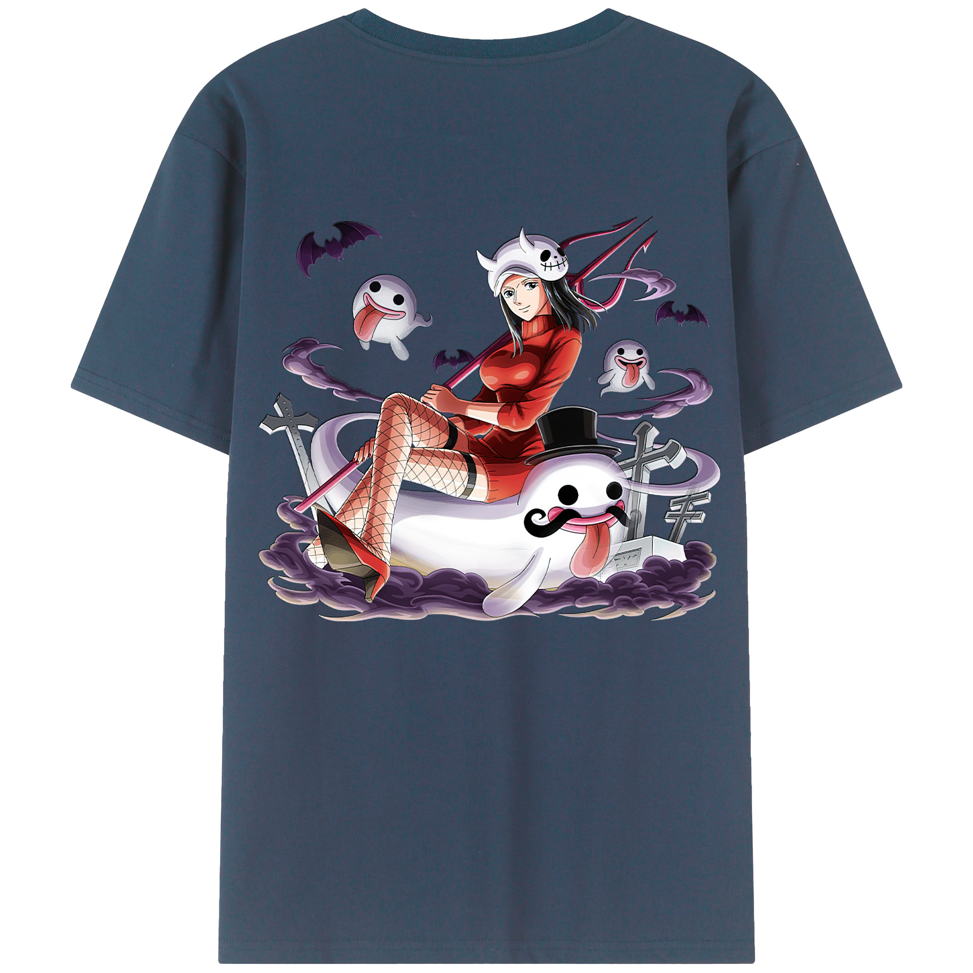ワンピース ニコ・ロビン ONE PIECE Nico Robin 綿100％ メンズ半袖Tシャツ（バックプリント） 通気性