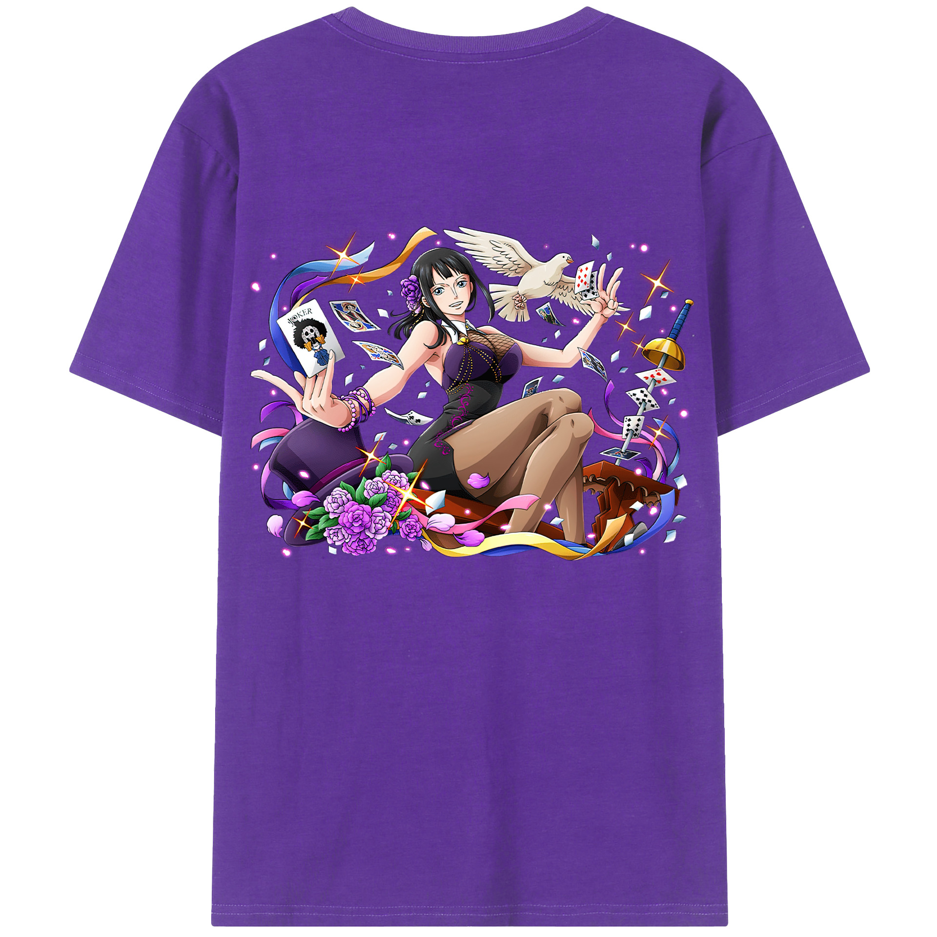 ワンピース ニコ・ロビン ONE PIECE Nico Robin 綿100％ メンズ半袖Tシャツ（バックプリント） 通気性