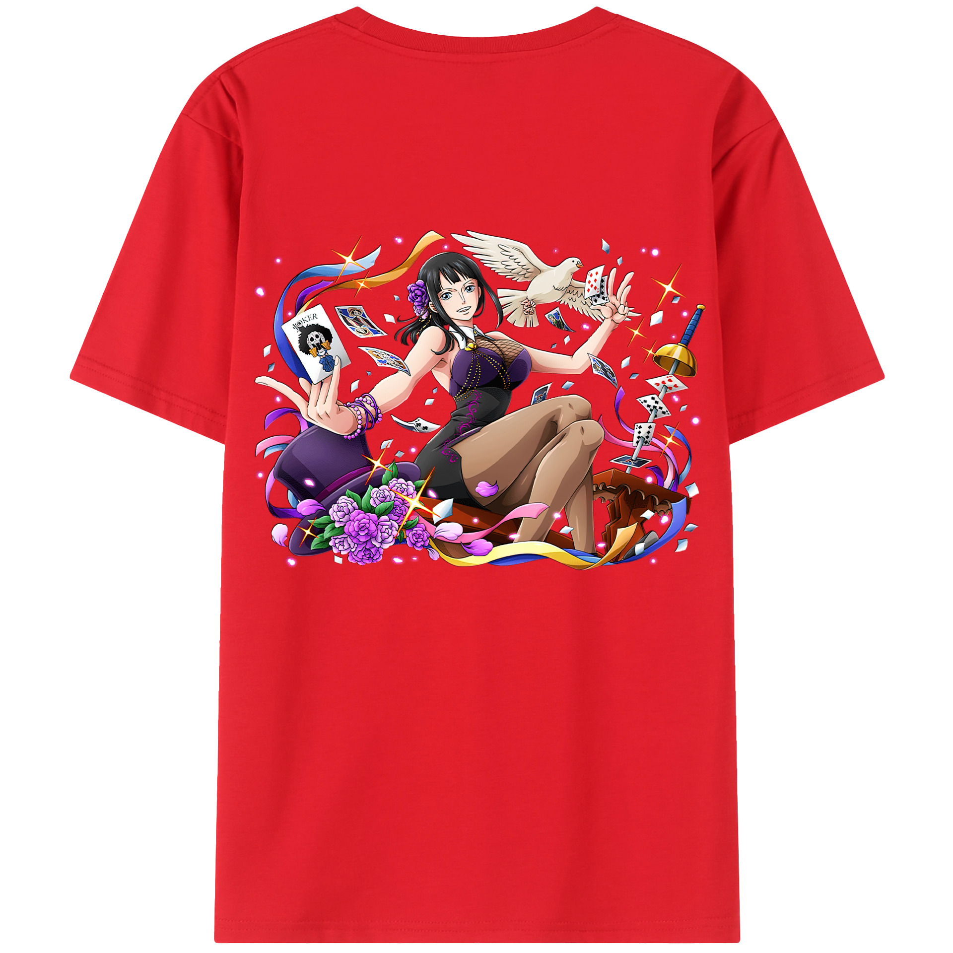 ワンピース ニコ・ロビン ONE PIECE Nico Robin 綿100％ メンズ半袖Tシャツ（バックプリント） 通気性