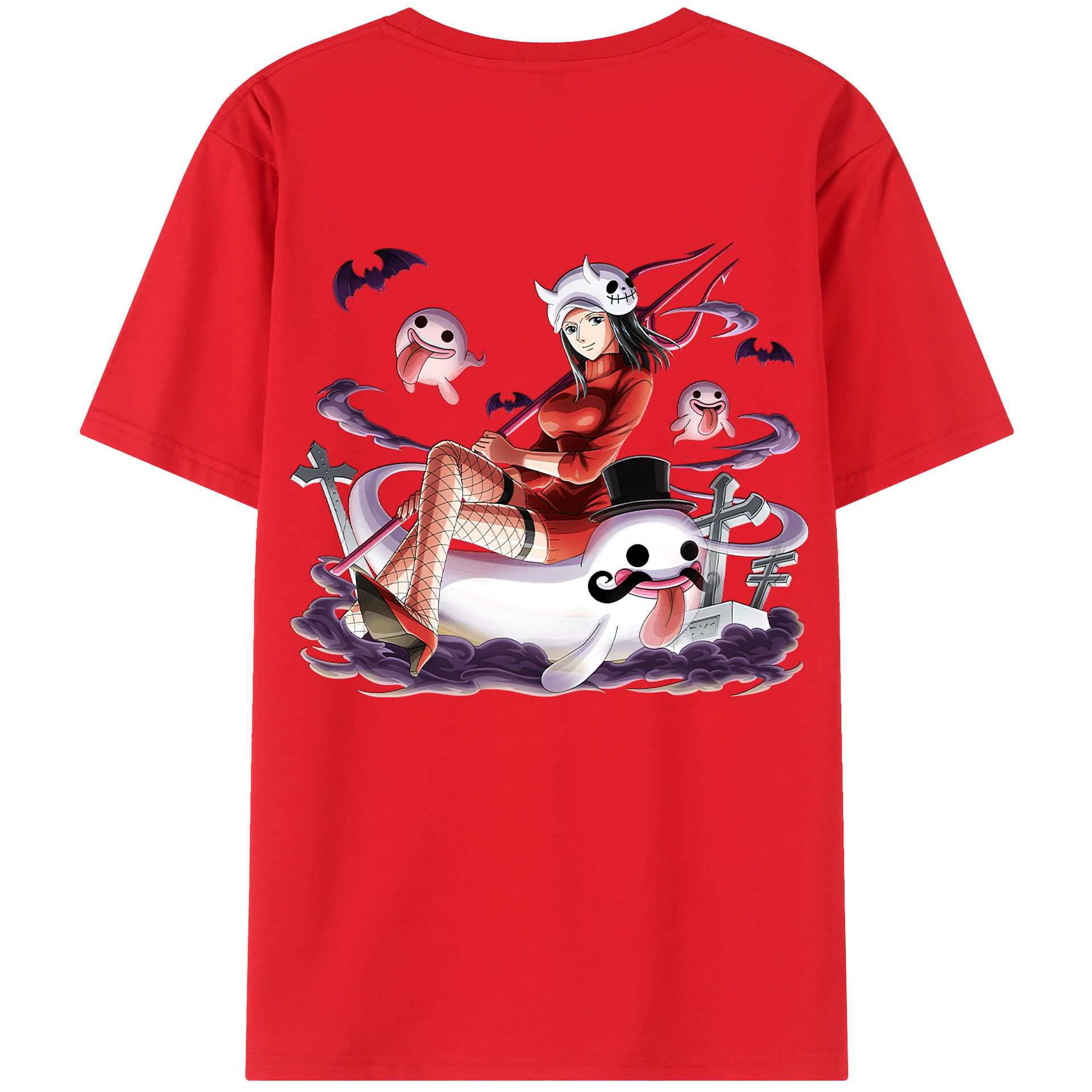 ワンピース ニコ・ロビン ONE PIECE Nico Robin 綿100％ メンズ半袖Tシャツ（バックプリント） 通気性