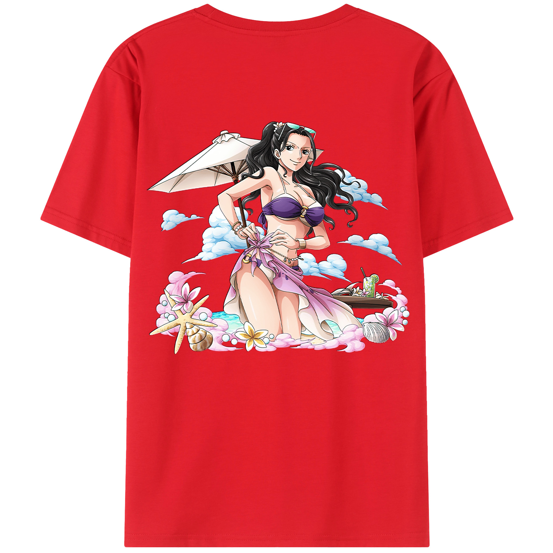 ワンピース ニコ・ロビン ONE PIECE Nico Robin 綿100％ メンズ半袖Tシャツ（バックプリント） 通気性