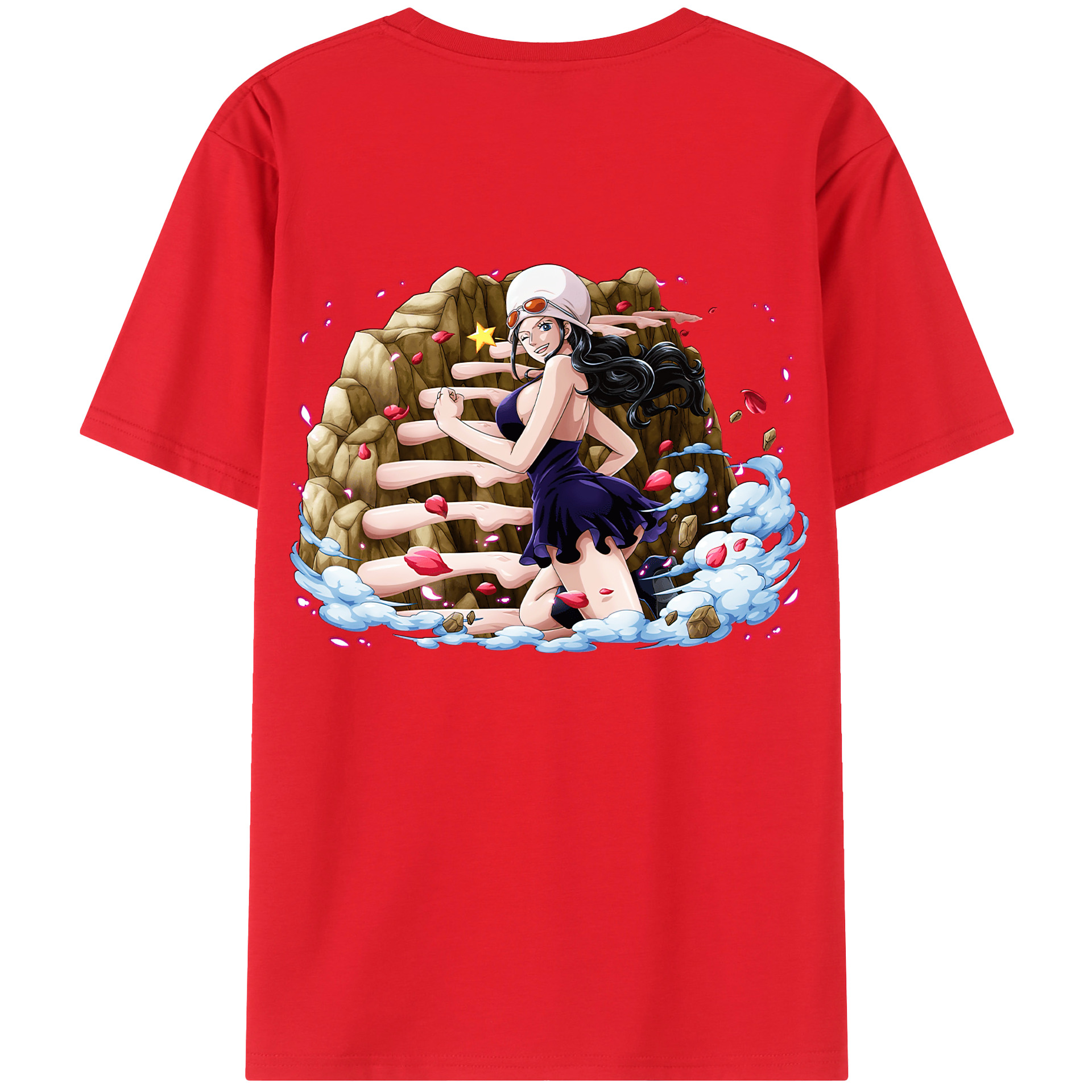 ワンピース ニコ・ロビン ONE PIECE Nico Robin 綿100％ メンズ半袖Tシャツ（バックプリント） 通気性