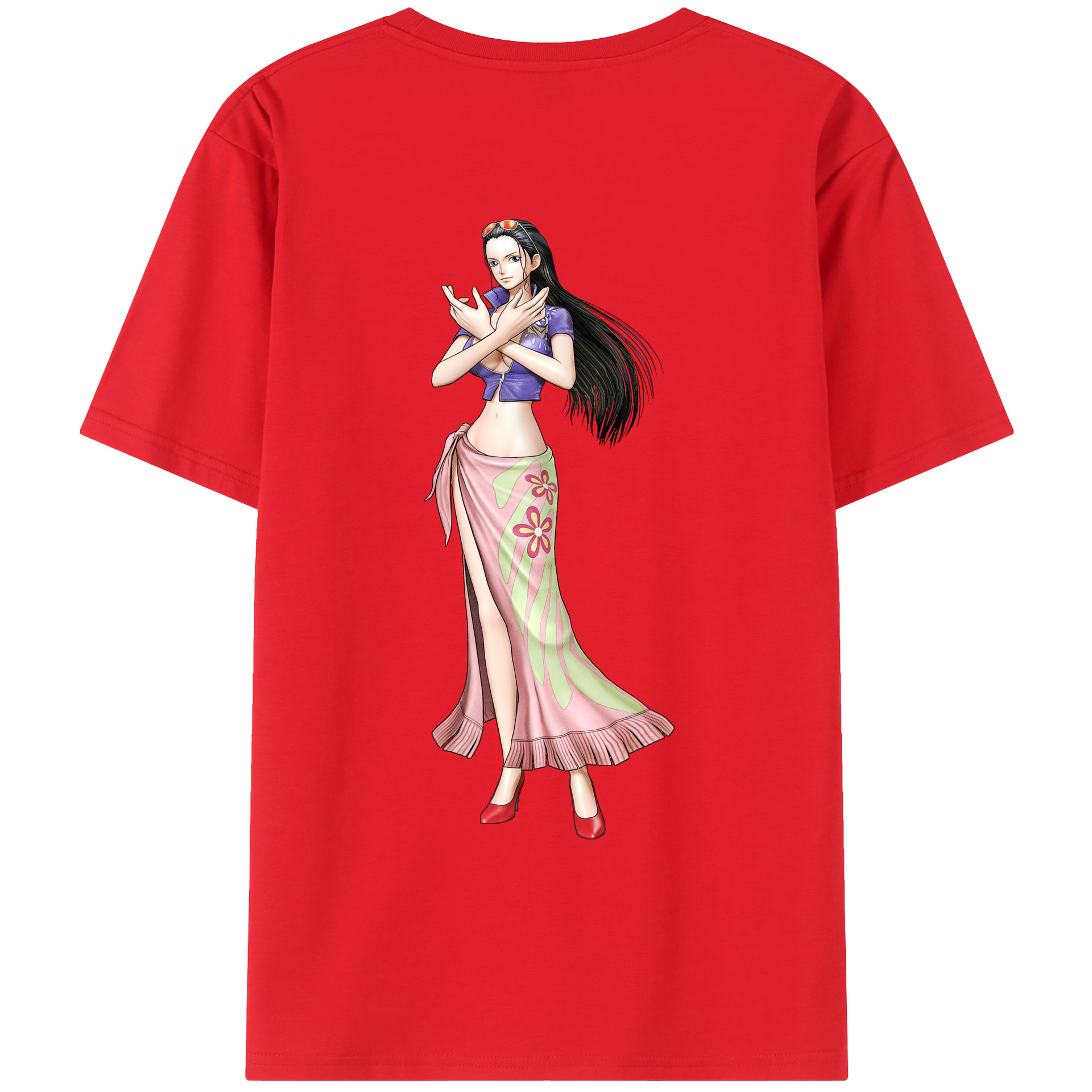 ワンピース ニコ・ロビン ONE PIECE Nico Robin 綿100％ メンズ半袖Tシャツ（バックプリント） 通気性