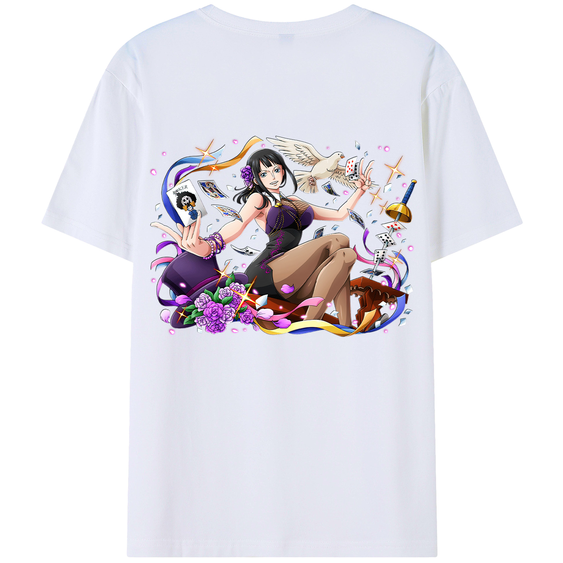 （画像用） ワンピース ニコ・ロビン ONE PIECE Nico Robin 綿100％ メンズ半袖Tシャツ（バックプリント） 通気性