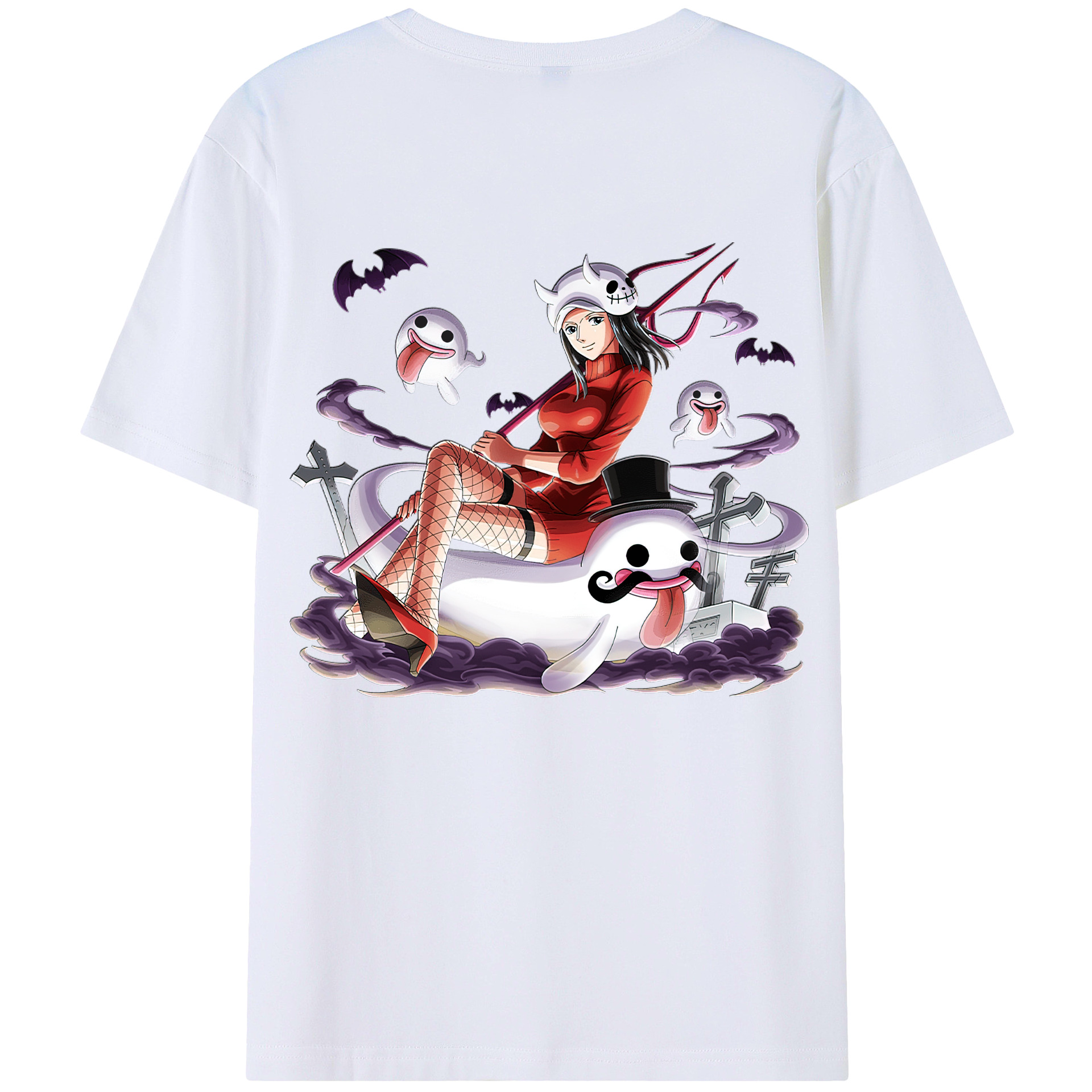 （画像用） ワンピース ニコ・ロビン ONE PIECE Nico Robin 綿100％ メンズ半袖Tシャツ（バックプリント） 通気性