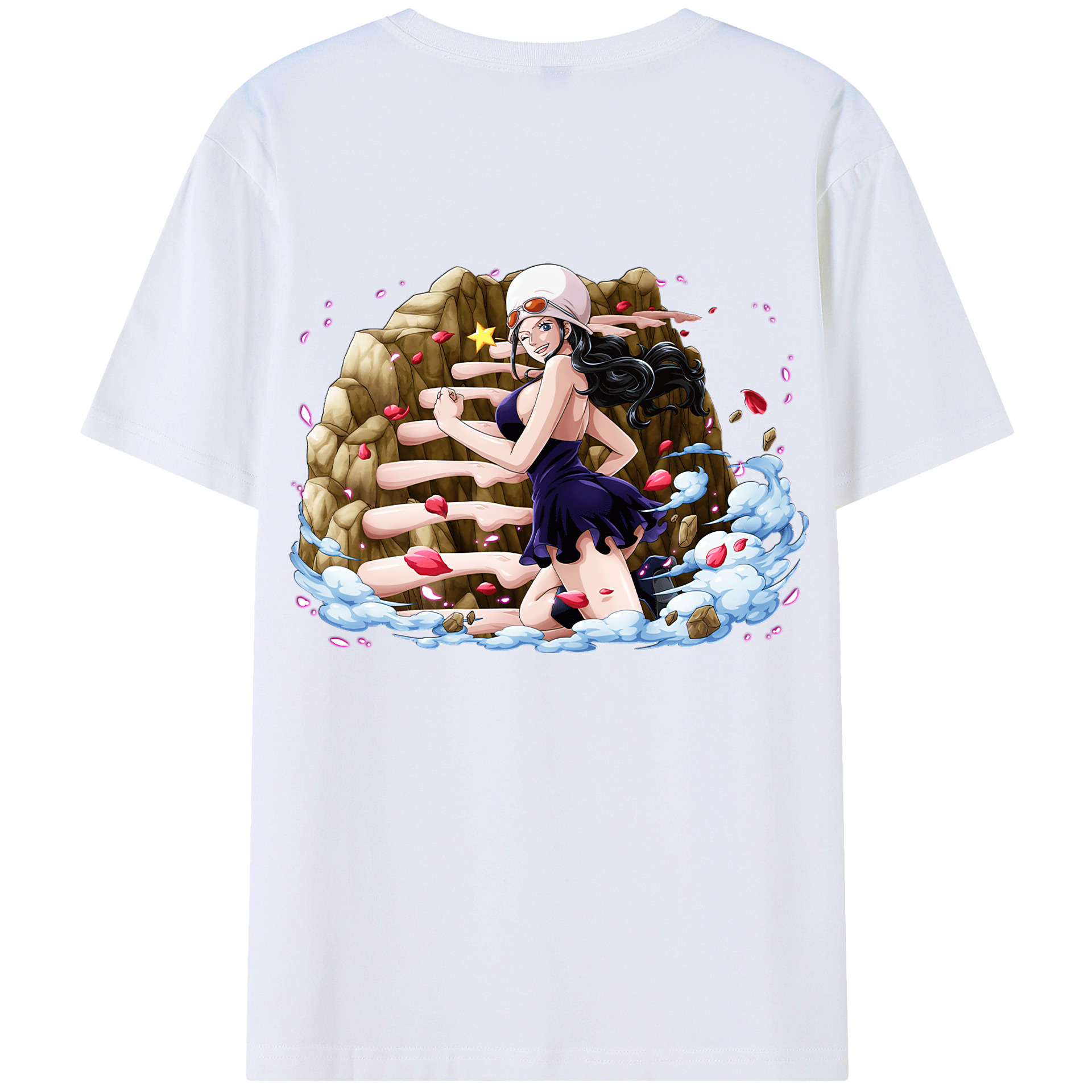 （画像用） ワンピース ニコ・ロビン ONE PIECE Nico Robin 綿100％ メンズ半袖Tシャツ（バックプリント） 通気性