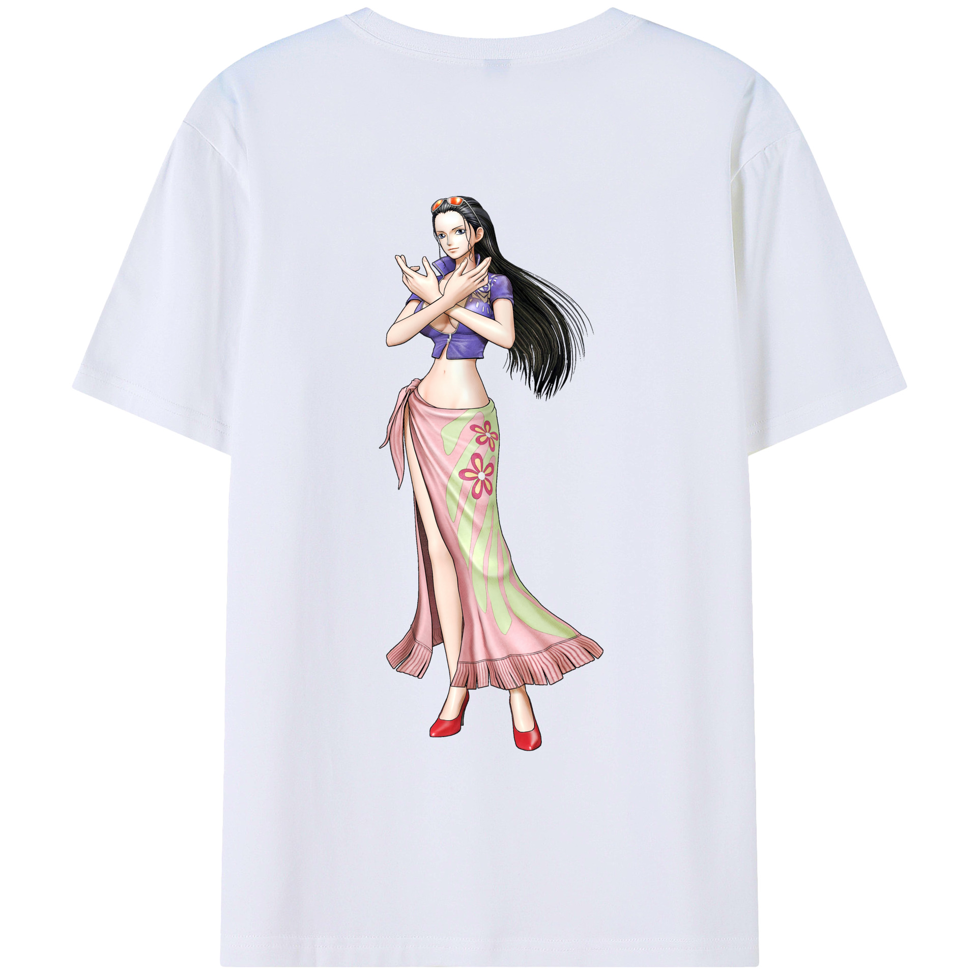 （画像用） ワンピース ニコ・ロビン ONE PIECE Nico Robin 綿100％ メンズ半袖Tシャツ（バックプリント） 通気性