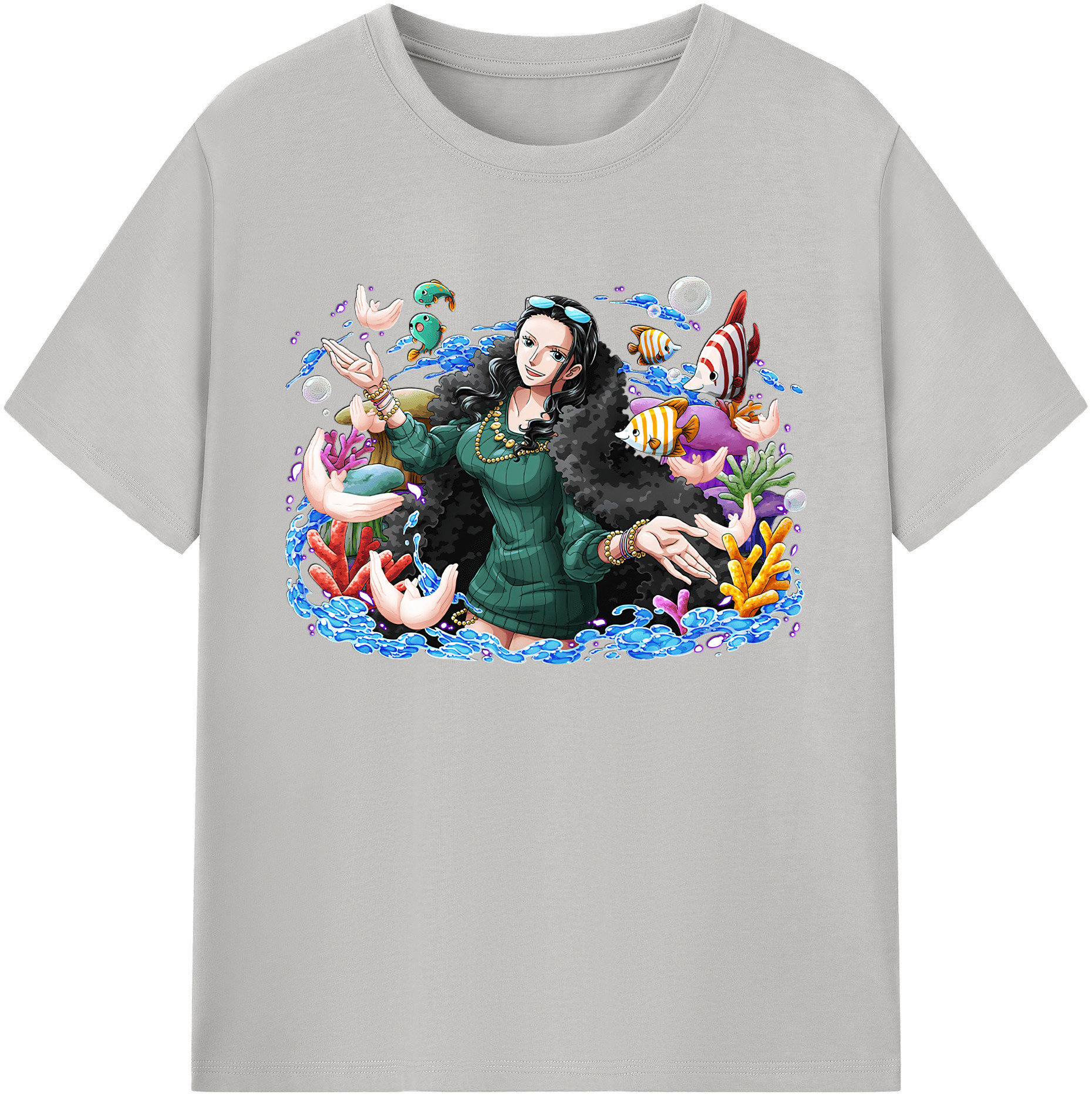 ワンピース ニコ・ロビン ONE PIECE Nico Robin 綿100％ メンズ半袖Tシャツ｜肌触りやわらか＆通気性