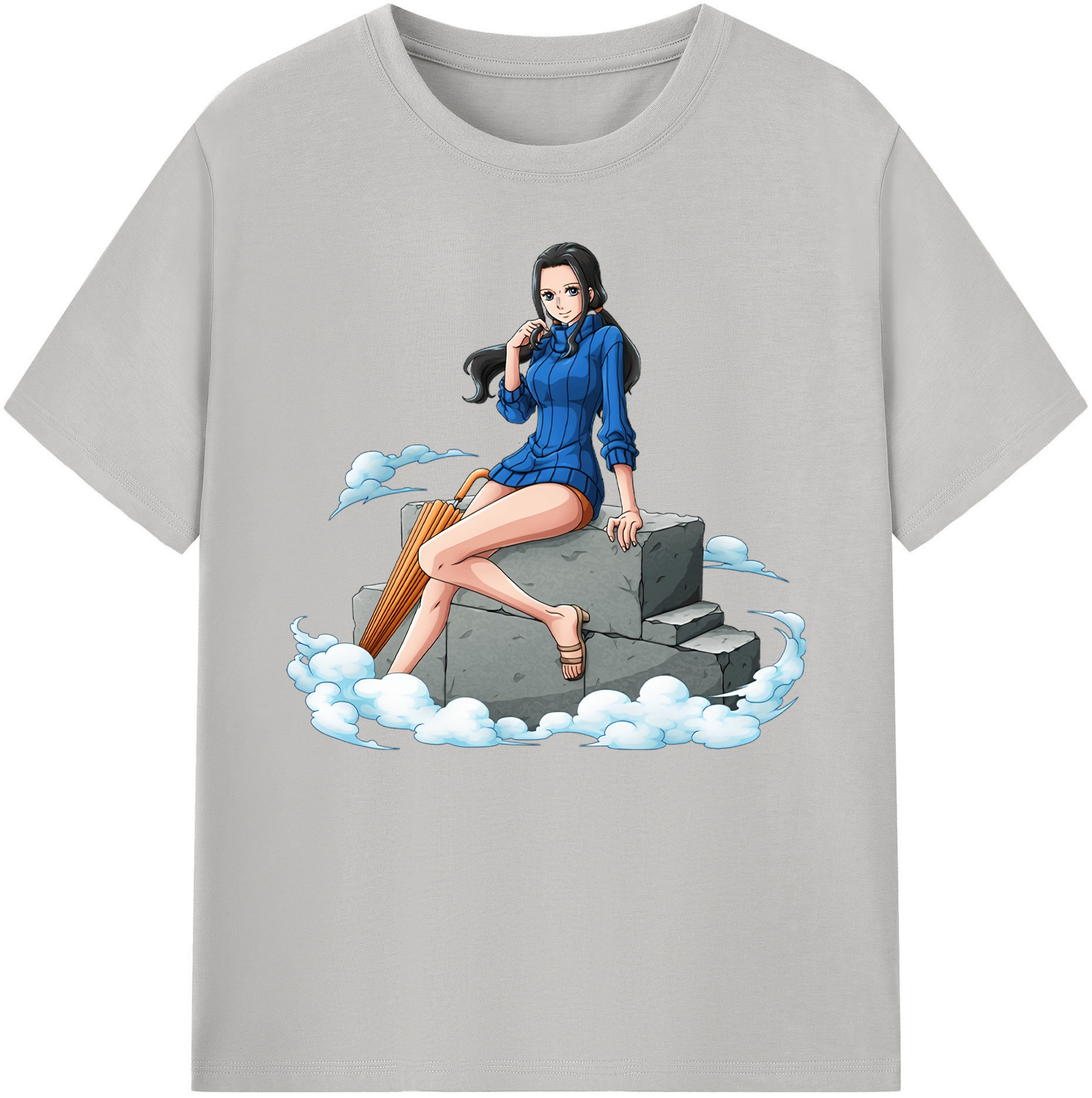 ワンピース ニコ・ロビン ONE PIECE Nico Robin 綿100％ メンズ半袖Tシャツ｜肌触りやわらか＆通気性