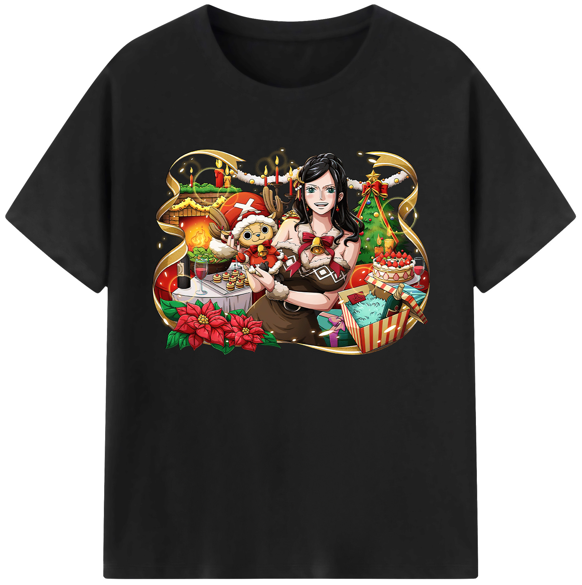 ワンピース ニコ・ロビン ONE PIECE Nico Robin 綿100％ メンズ半袖Tシャツ｜肌触りやわらか＆通気性