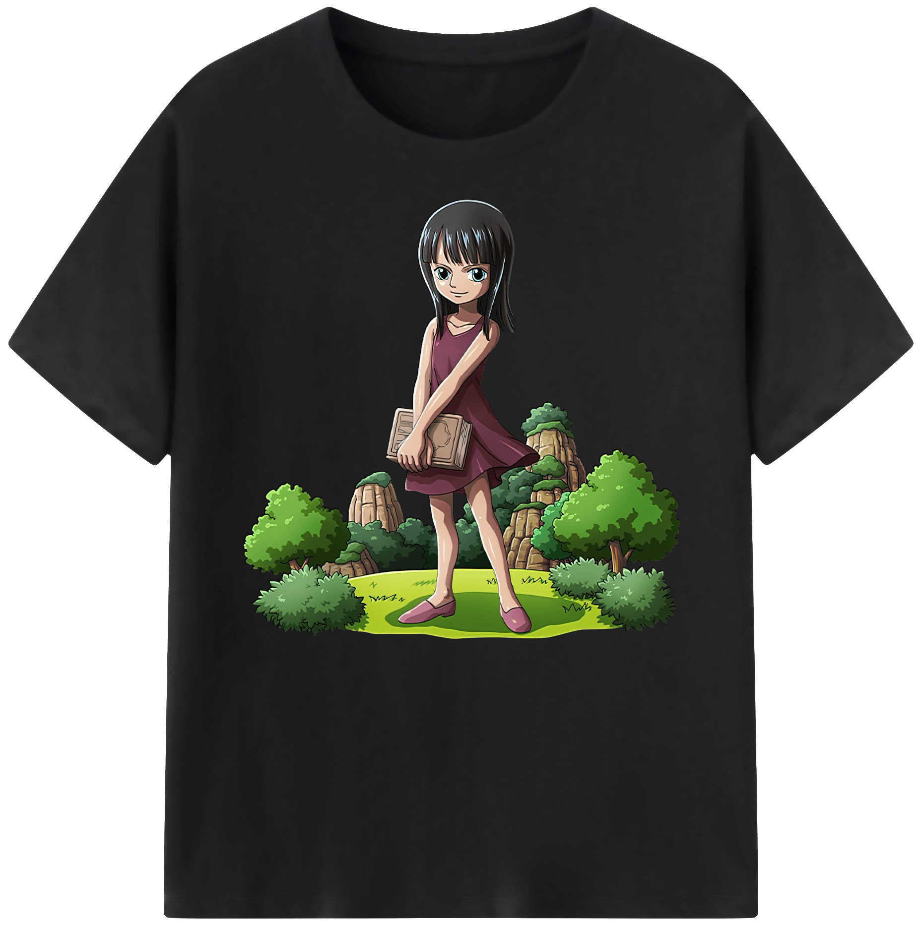 ワンピース ニコ・ロビン ONE PIECE Nico Robin 綿100％ メンズ半袖Tシャツ｜肌触りやわらか＆通気性
