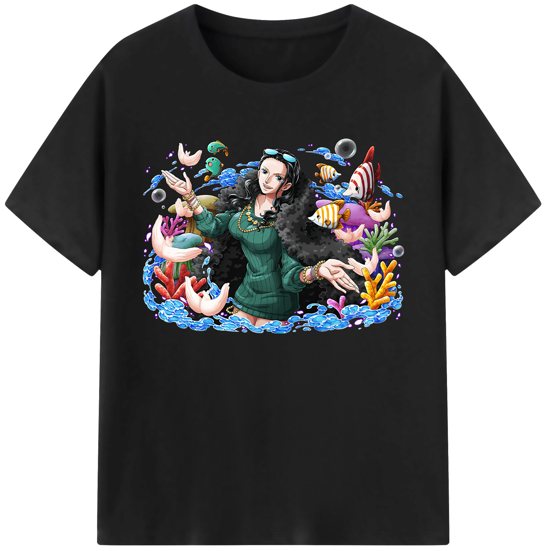 ワンピース ニコ・ロビン ONE PIECE Nico Robin 綿100％ メンズ半袖Tシャツ｜肌触りやわらか＆通気性
