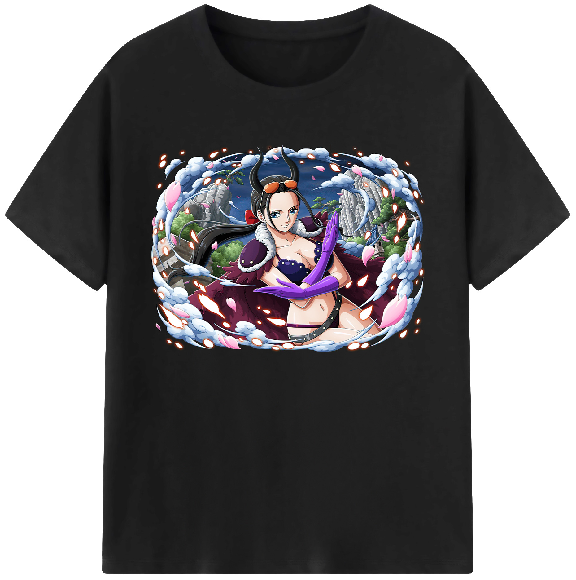 ワンピース ニコ・ロビン ONE PIECE Nico Robin 綿100％ メンズ半袖Tシャツ｜肌触りやわらか＆通気性