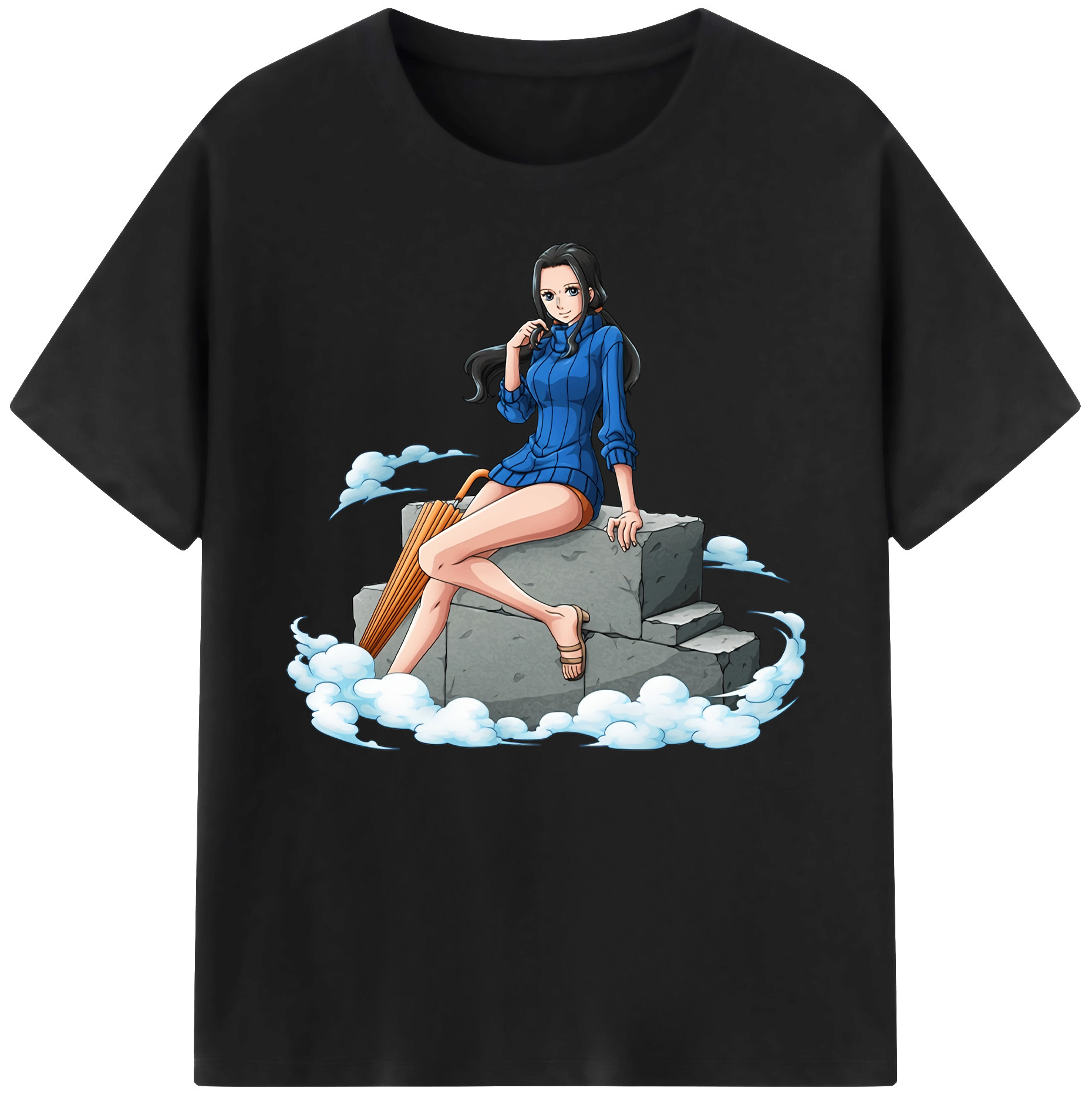 ワンピース ニコ・ロビン ONE PIECE Nico Robin 綿100％ メンズ半袖Tシャツ｜肌触りやわらか＆通気性