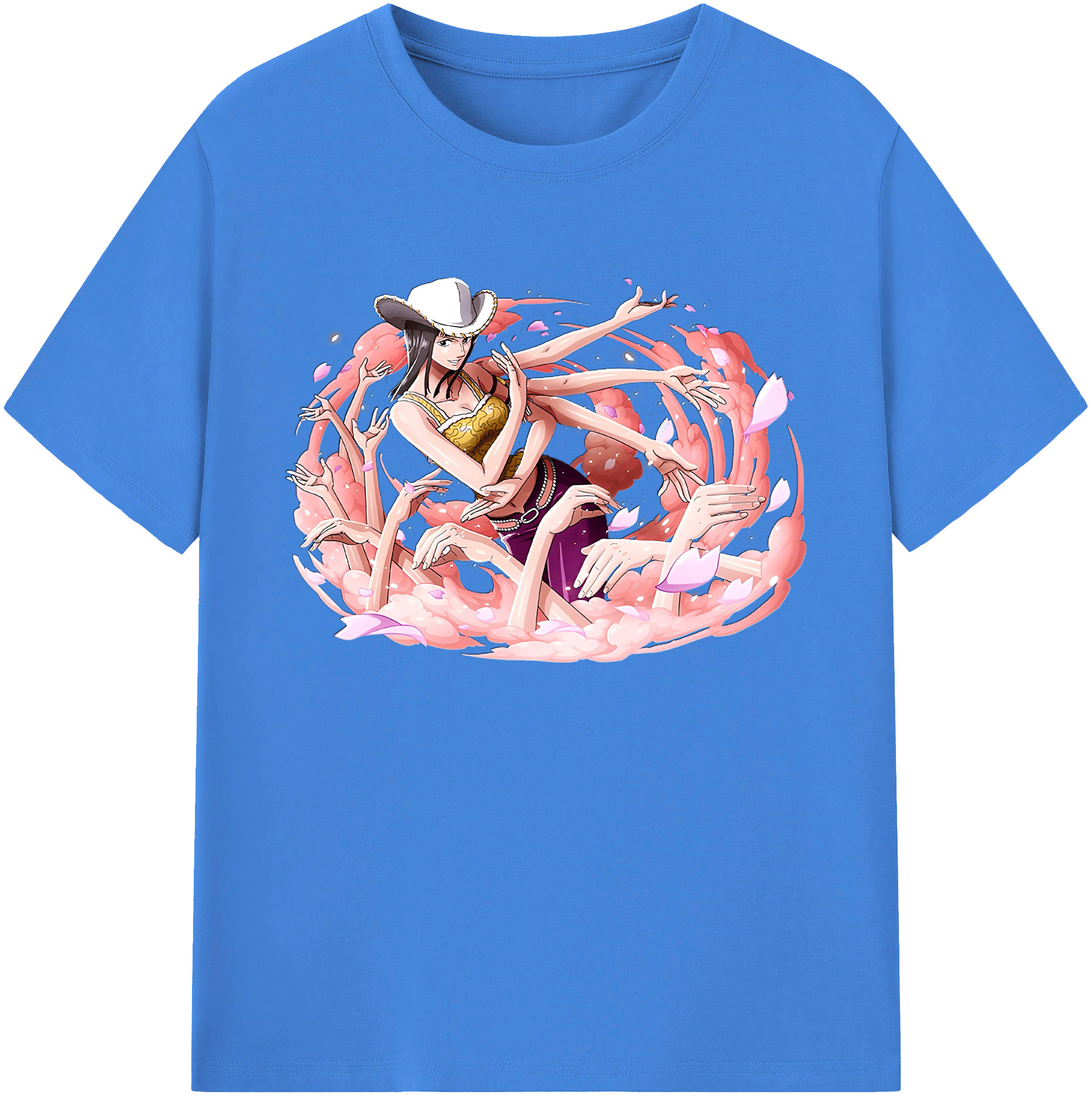 ワンピース ニコ・ロビン ONE PIECE Nico Robin 綿100％ メンズ半袖Tシャツ｜肌触りやわらか＆通気性