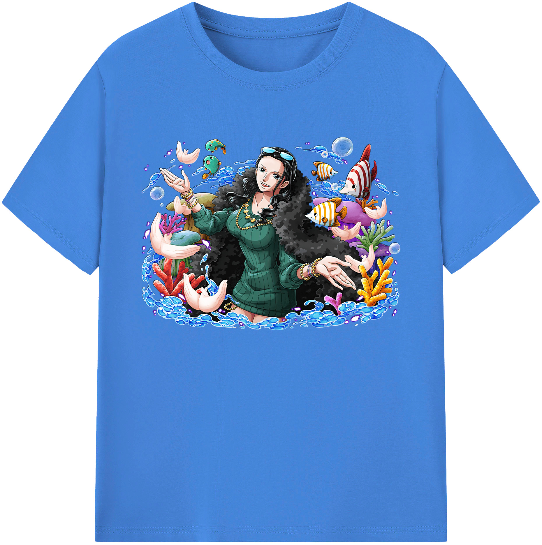 ワンピース ニコ・ロビン ONE PIECE Nico Robin 綿100％ メンズ半袖Tシャツ｜肌触りやわらか＆通気性