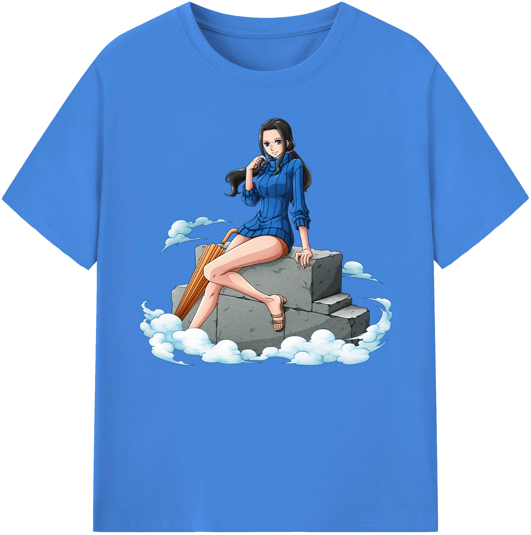 ワンピース ニコ・ロビン ONE PIECE Nico Robin 綿100％ メンズ半袖Tシャツ｜肌触りやわらか＆通気性
