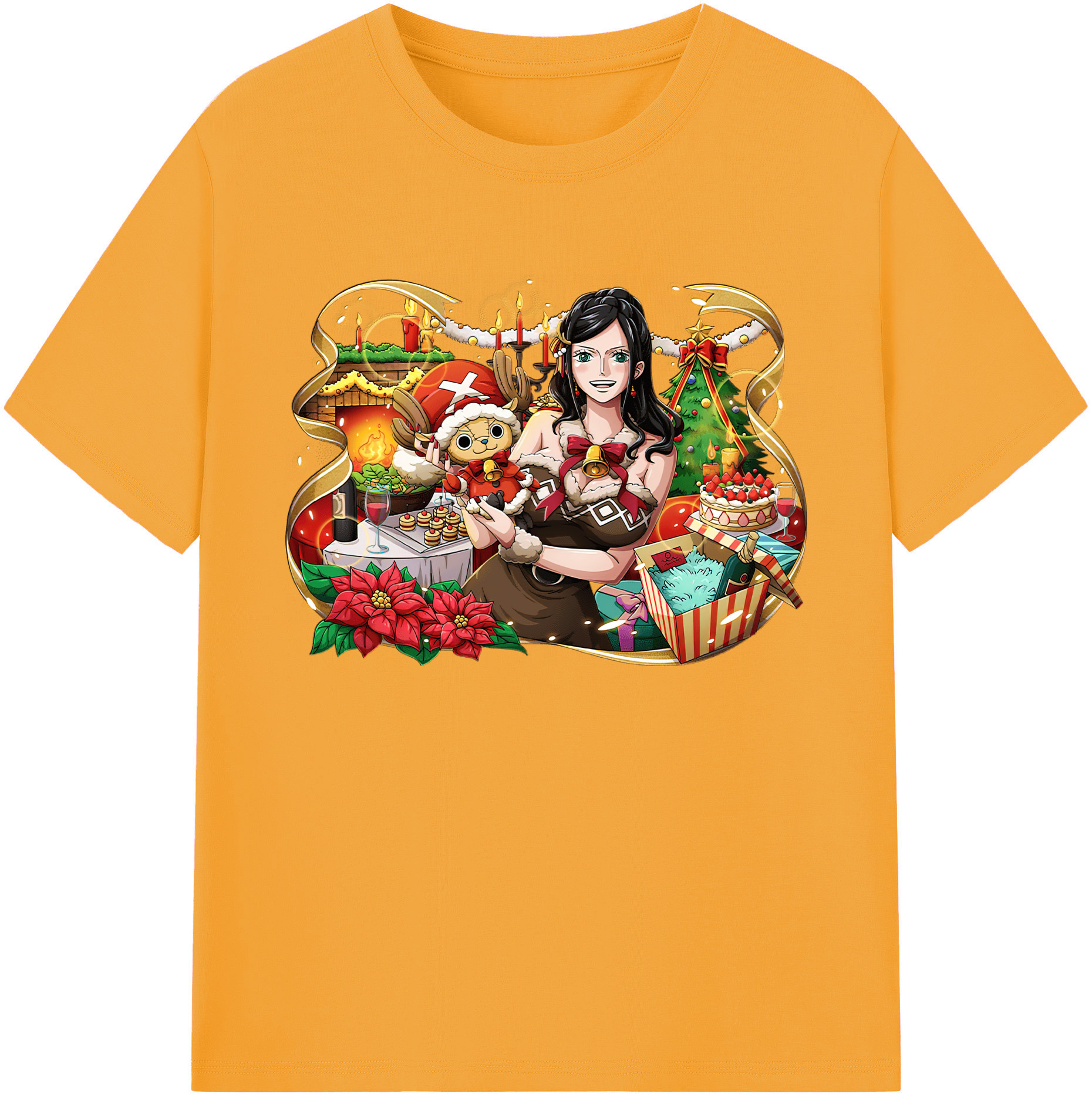 ワンピース ニコ・ロビン ONE PIECE Nico Robin 綿100％ メンズ半袖Tシャツ｜肌触りやわらか＆通気性
