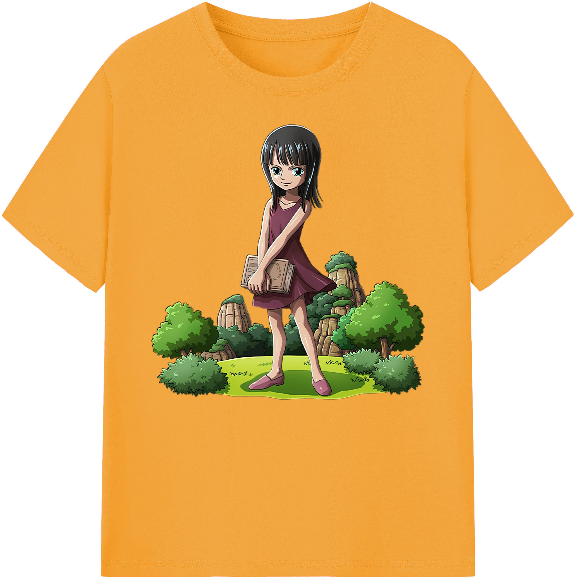 ワンピース ニコ・ロビン ONE PIECE Nico Robin 綿100％ メンズ半袖Tシャツ｜肌触りやわらか＆通気性