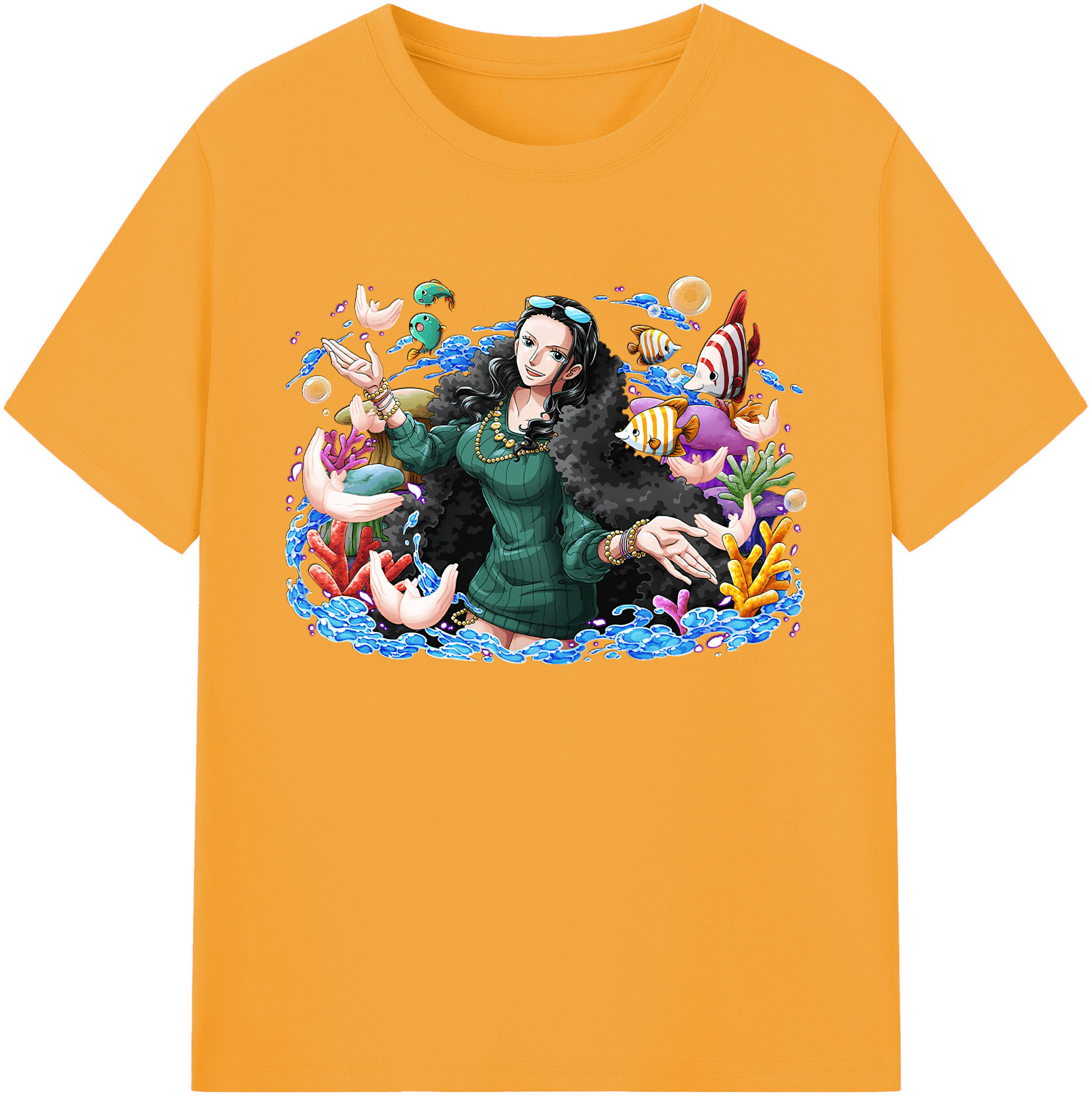 ワンピース ニコ・ロビン ONE PIECE Nico Robin 綿100％ メンズ半袖Tシャツ｜肌触りやわらか＆通気性