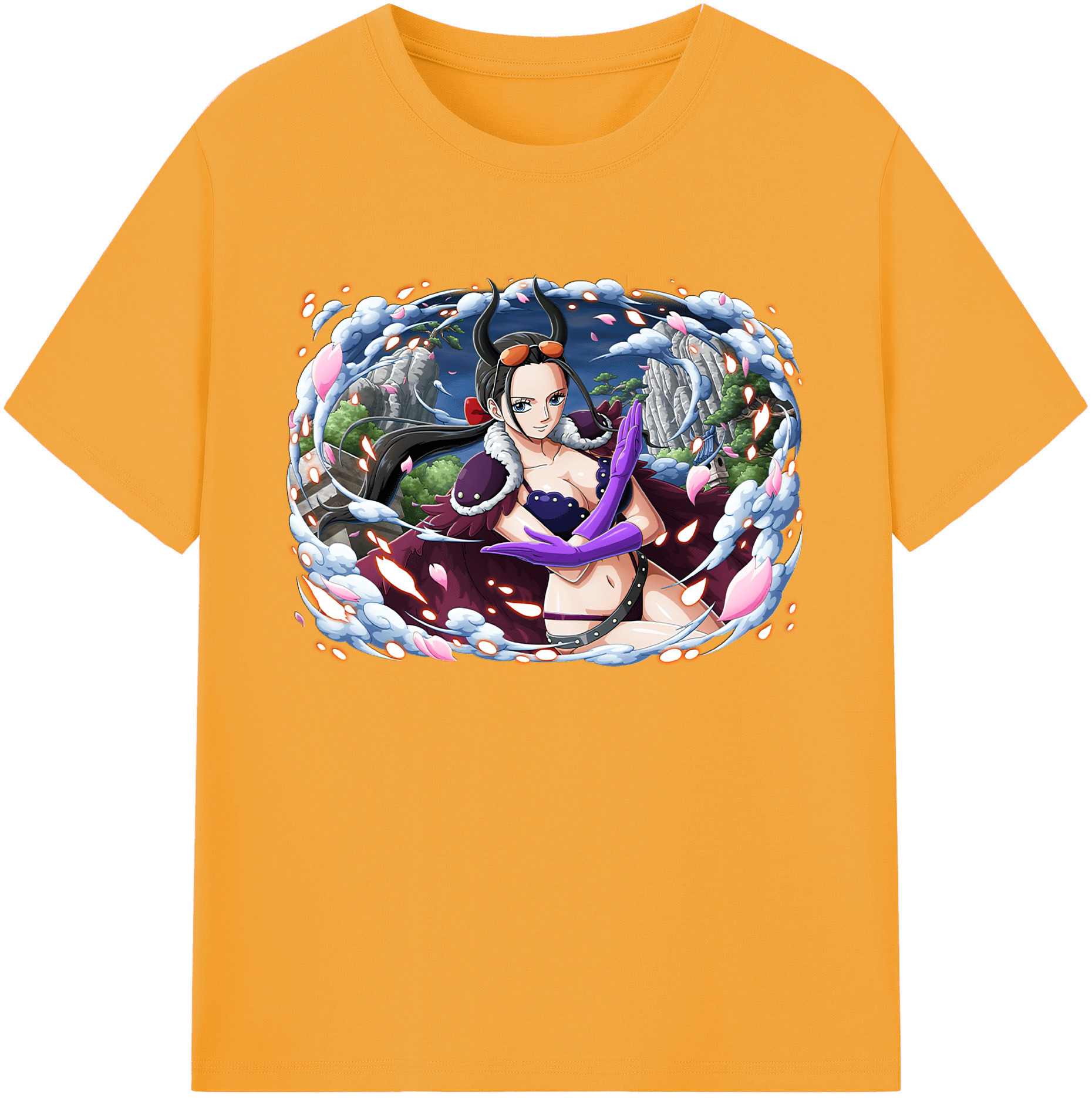 ワンピース ニコ・ロビン ONE PIECE Nico Robin 綿100％ メンズ半袖Tシャツ｜肌触りやわらか＆通気性
