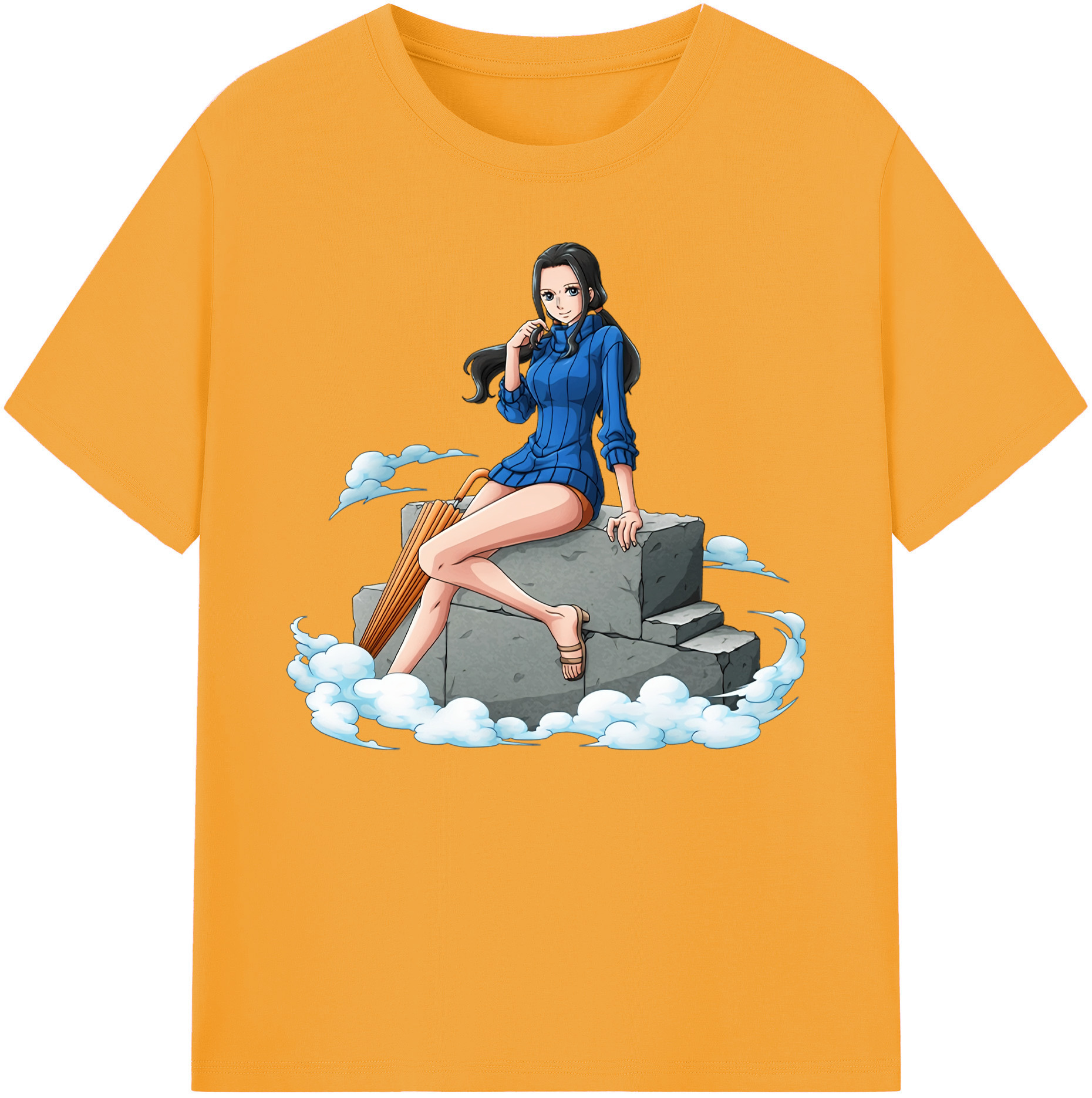 ワンピース ニコ・ロビン ONE PIECE Nico Robin 綿100％ メンズ半袖Tシャツ｜肌触りやわらか＆通気性