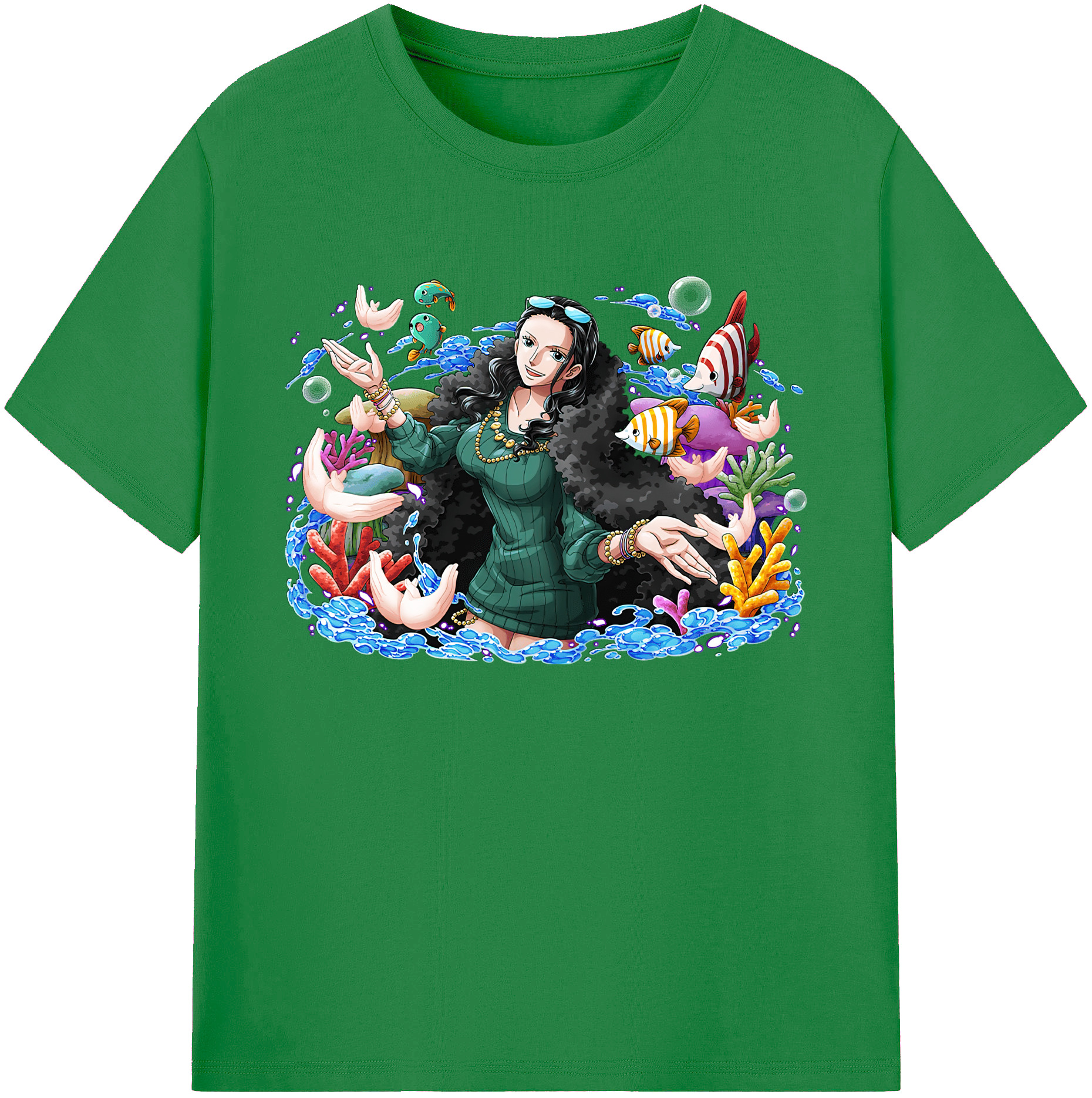 ワンピース ニコ・ロビン ONE PIECE Nico Robin 綿100％ メンズ半袖Tシャツ｜肌触りやわらか＆通気性