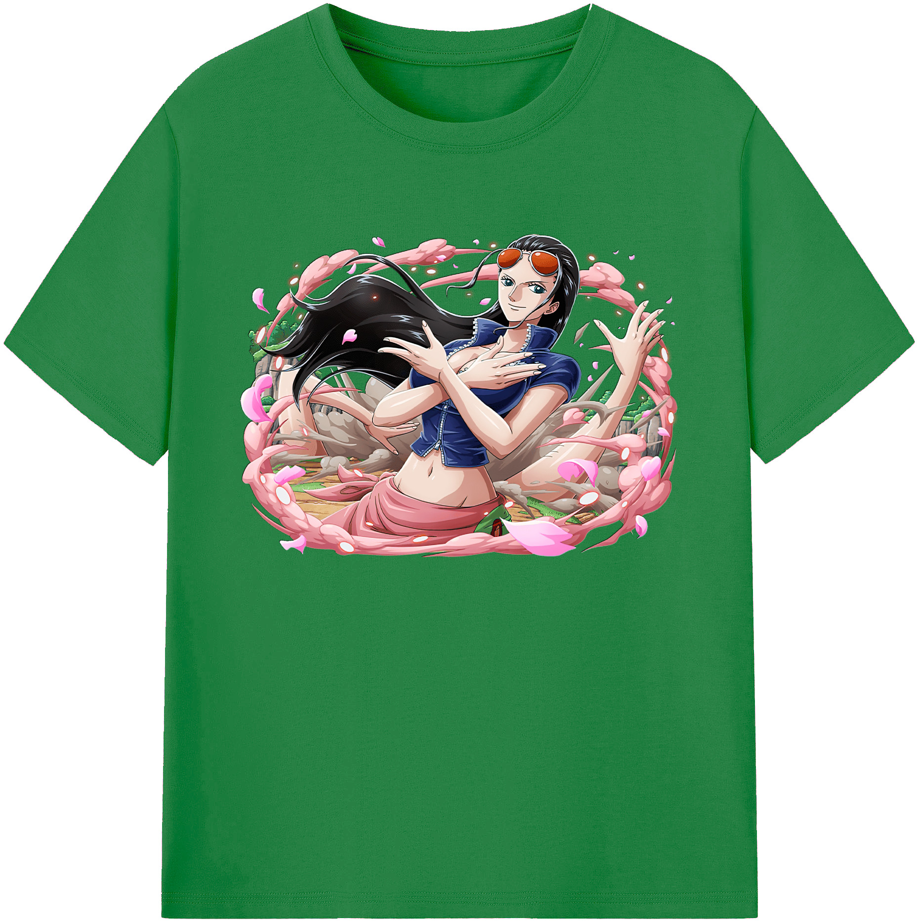 ワンピース ニコ・ロビン ONE PIECE Nico Robin 綿100％ メンズ半袖Tシャツ｜肌触りやわらか＆通気性
