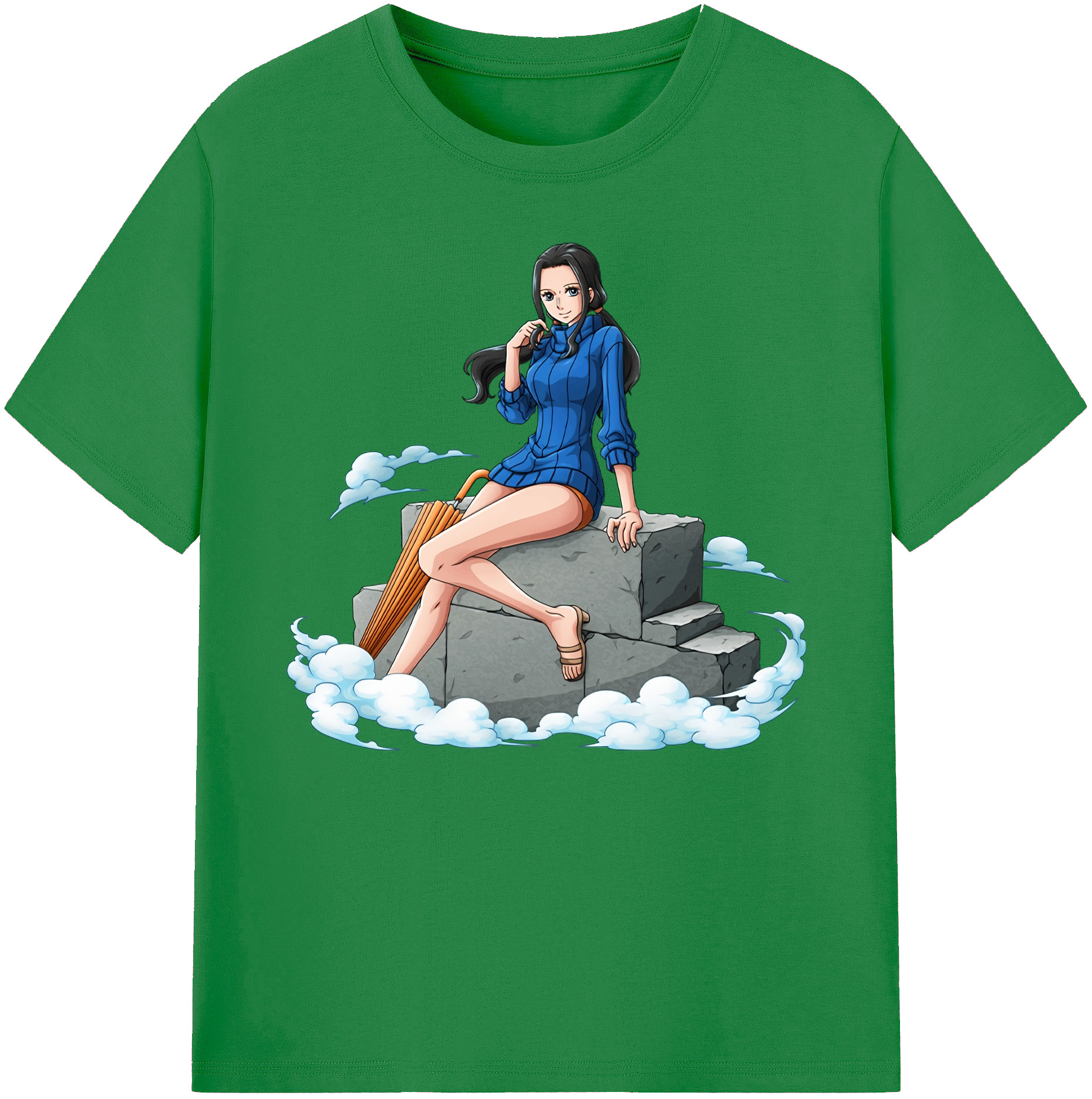 ワンピース ニコ・ロビン ONE PIECE Nico Robin 綿100％ メンズ半袖Tシャツ｜肌触りやわらか＆通気性