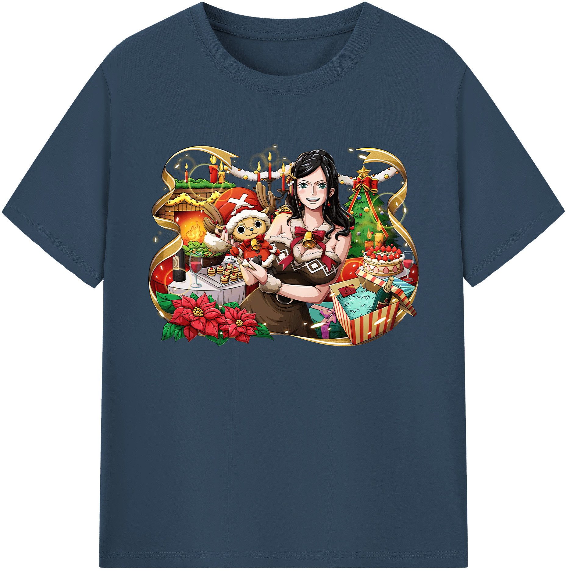 ワンピース ニコ・ロビン ONE PIECE Nico Robin 綿100％ メンズ半袖Tシャツ｜肌触りやわらか＆通気性