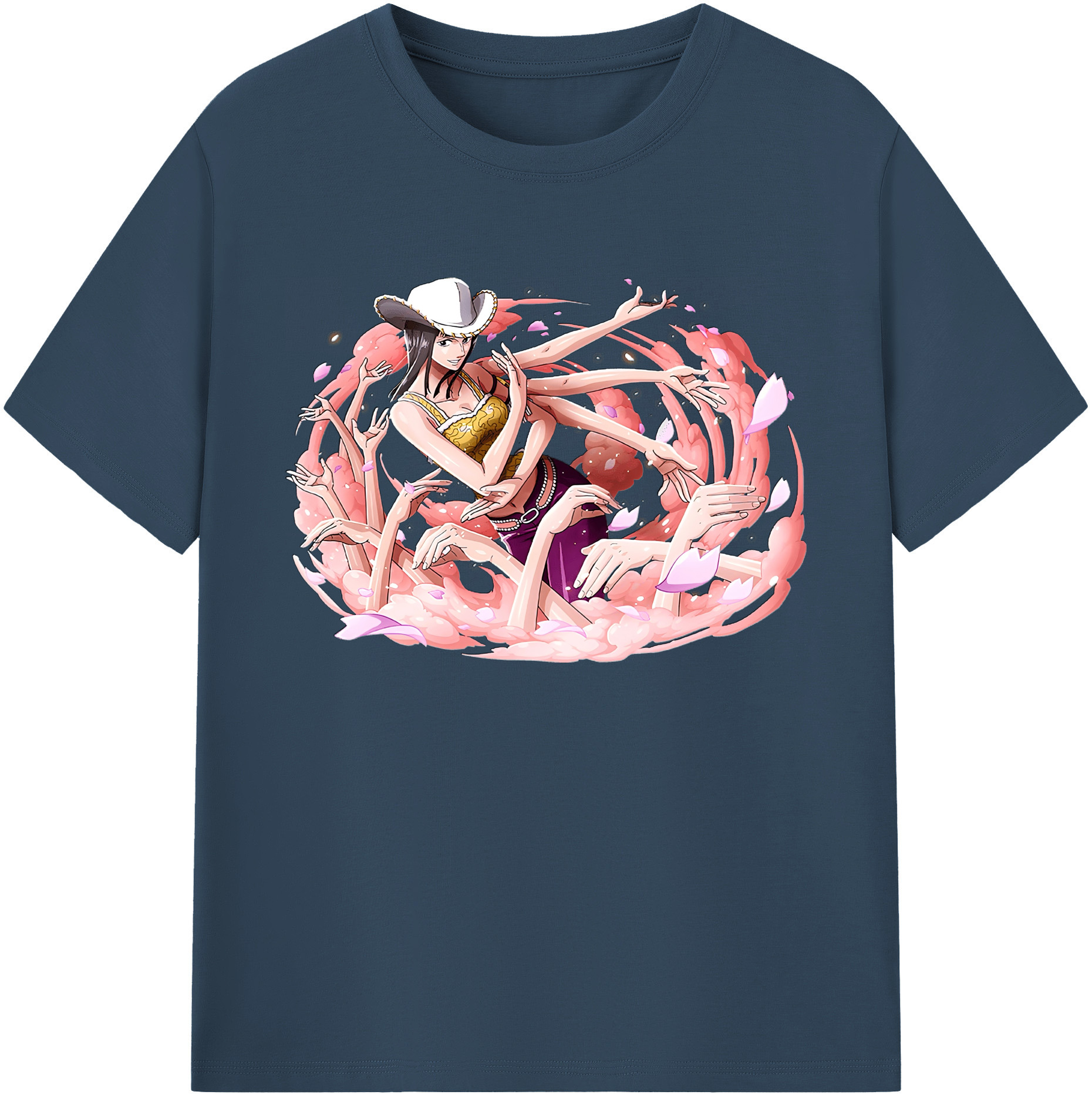 ワンピース ニコ・ロビン ONE PIECE Nico Robin 綿100％ メンズ半袖Tシャツ｜肌触りやわらか＆通気性