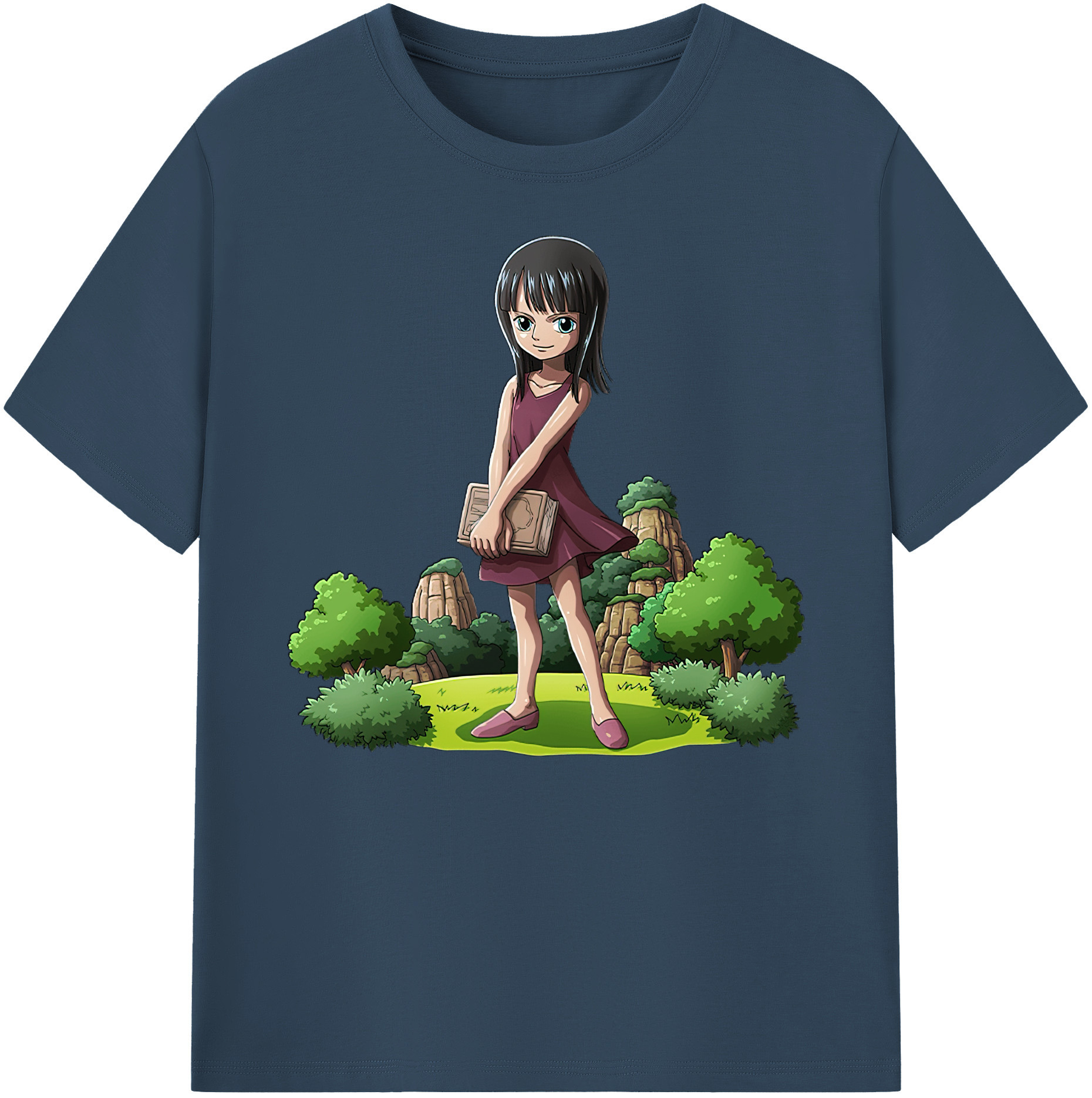 ワンピース ニコ・ロビン ONE PIECE Nico Robin 綿100％ メンズ半袖Tシャツ｜肌触りやわらか＆通気性