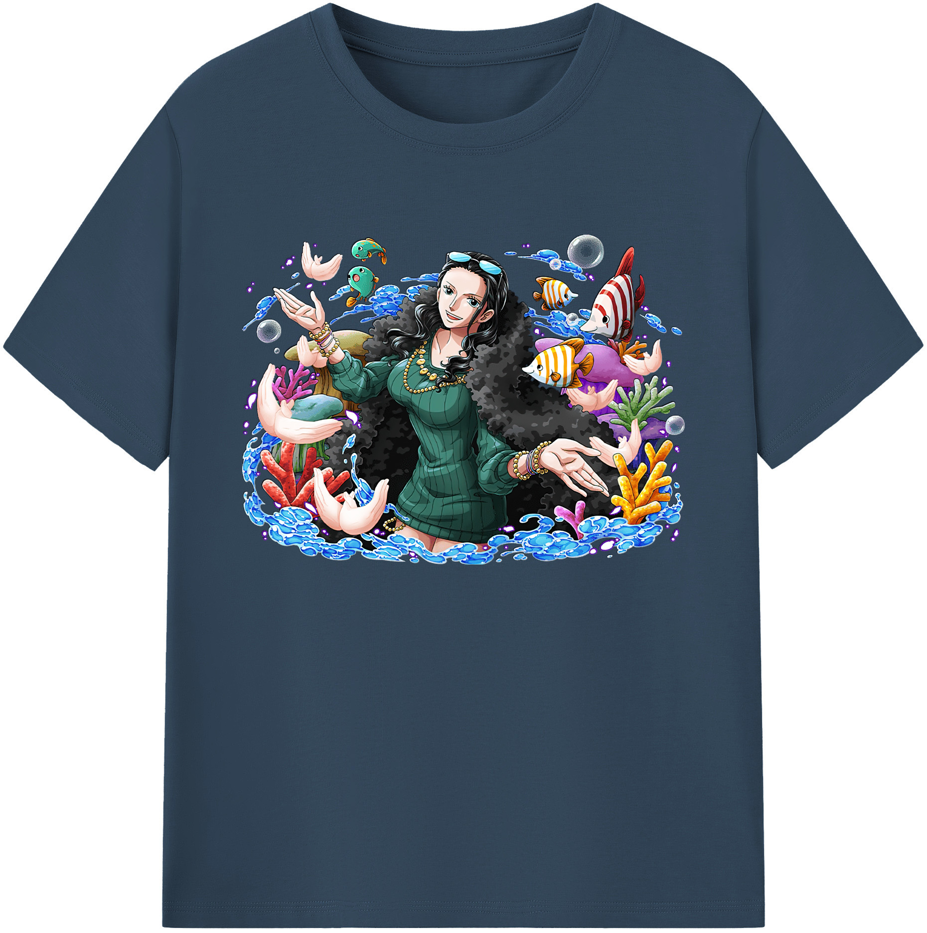 ワンピース ニコ・ロビン ONE PIECE Nico Robin 綿100％ メンズ半袖Tシャツ｜肌触りやわらか＆通気性