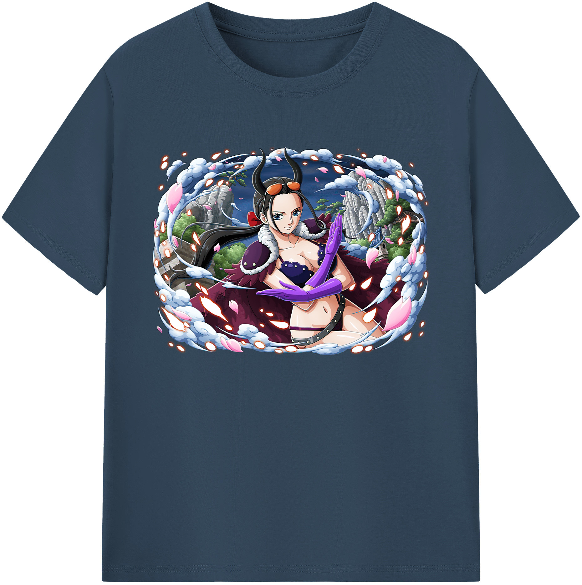 ワンピース ニコ・ロビン ONE PIECE Nico Robin 綿100％ メンズ半袖Tシャツ｜肌触りやわらか＆通気性