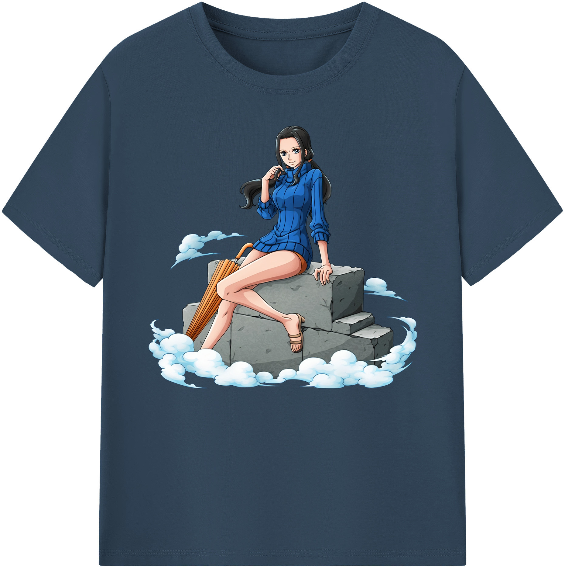 ワンピース ニコ・ロビン ONE PIECE Nico Robin 綿100％ メンズ半袖Tシャツ｜肌触りやわらか＆通気性