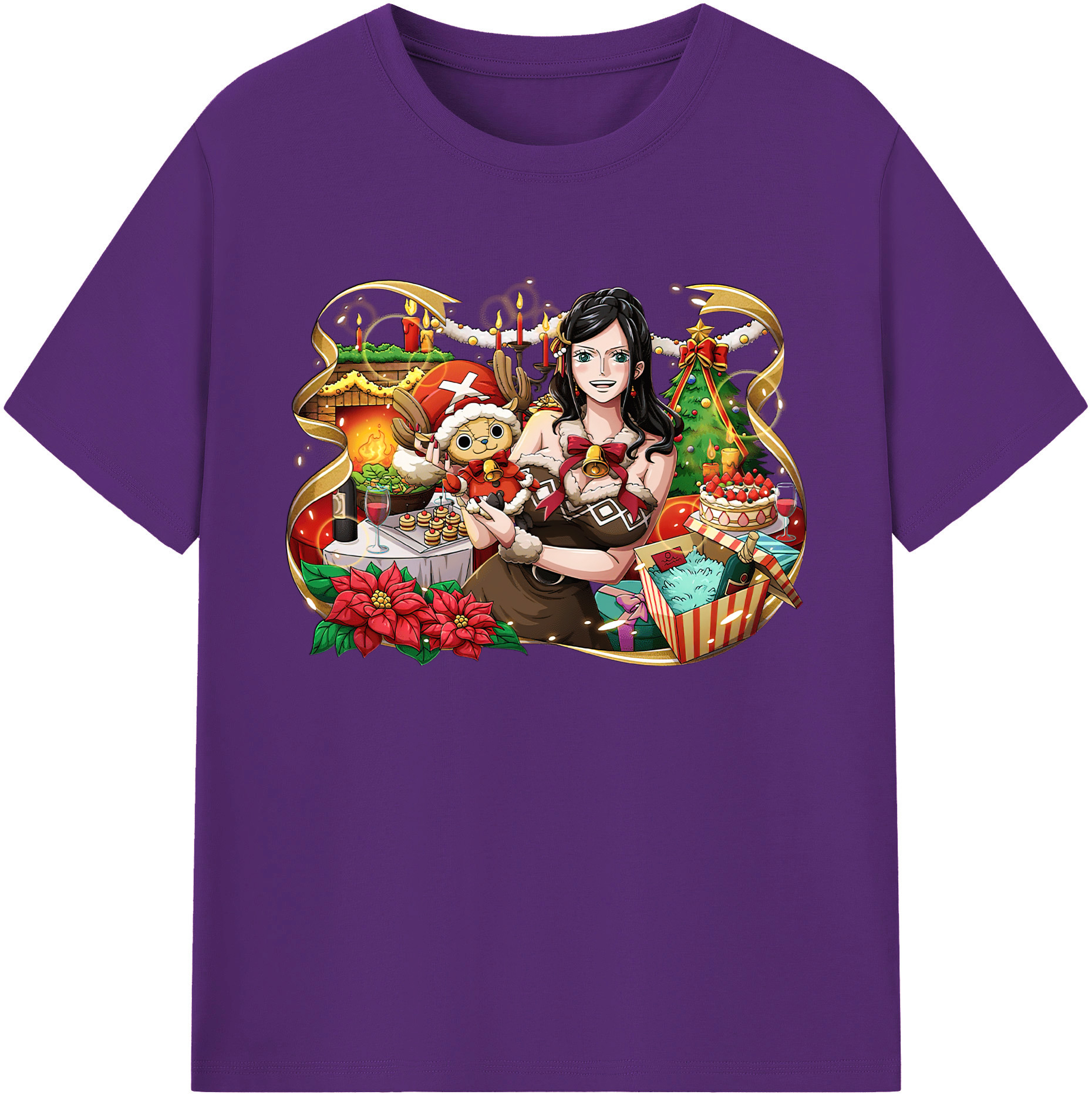 ワンピース ニコ・ロビン ONE PIECE Nico Robin 綿100％ メンズ半袖Tシャツ｜肌触りやわらか＆通気性