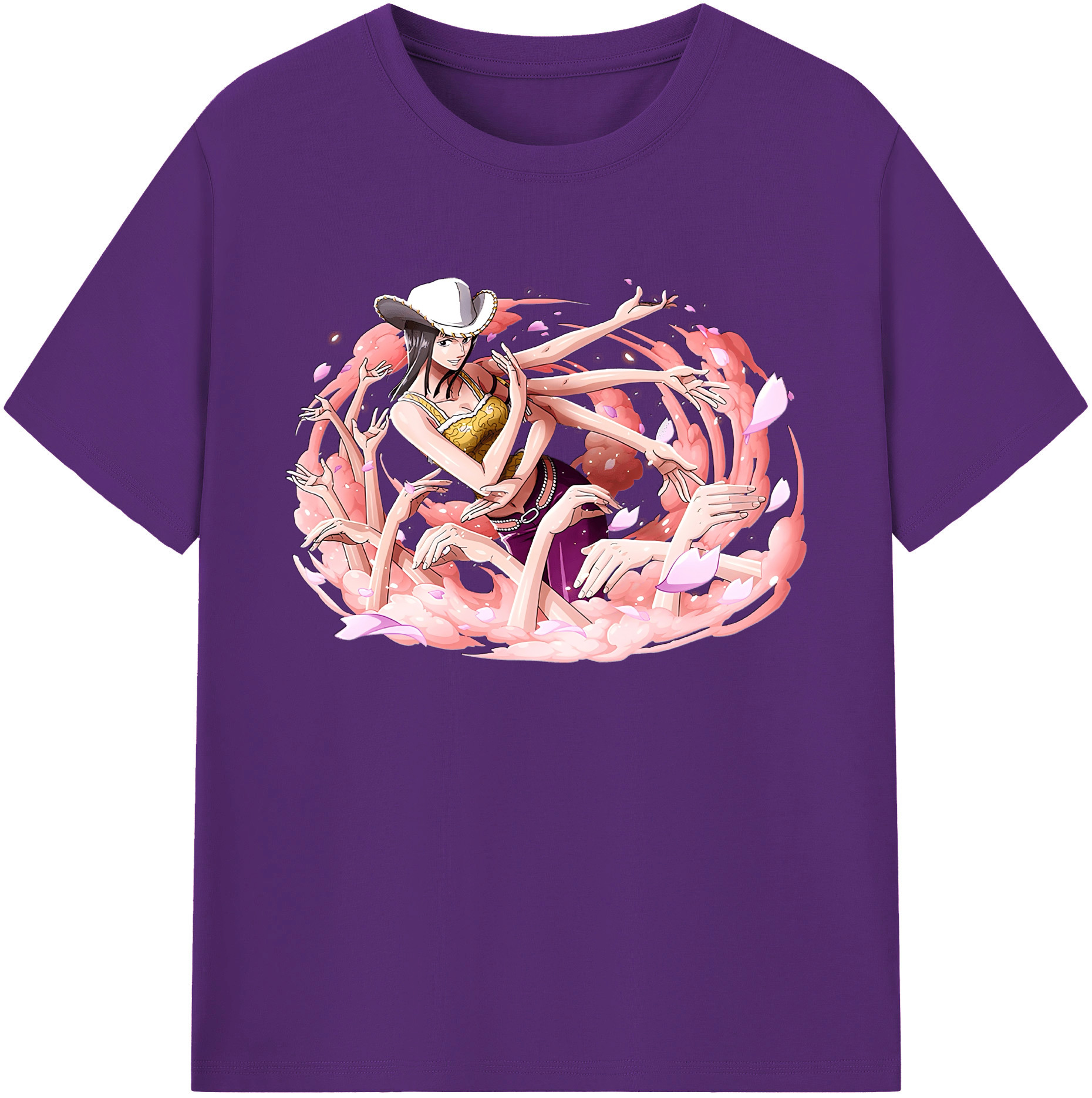 ワンピース ニコ・ロビン ONE PIECE Nico Robin 綿100％ メンズ半袖Tシャツ｜肌触りやわらか＆通気性