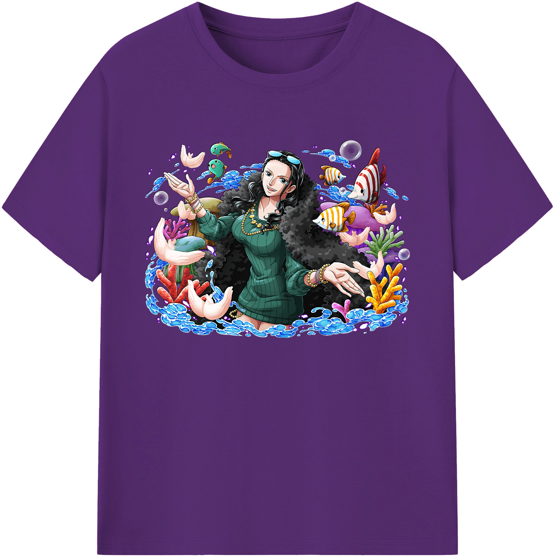 ワンピース ニコ・ロビン ONE PIECE Nico Robin 綿100％ メンズ半袖Tシャツ｜肌触りやわらか＆通気性