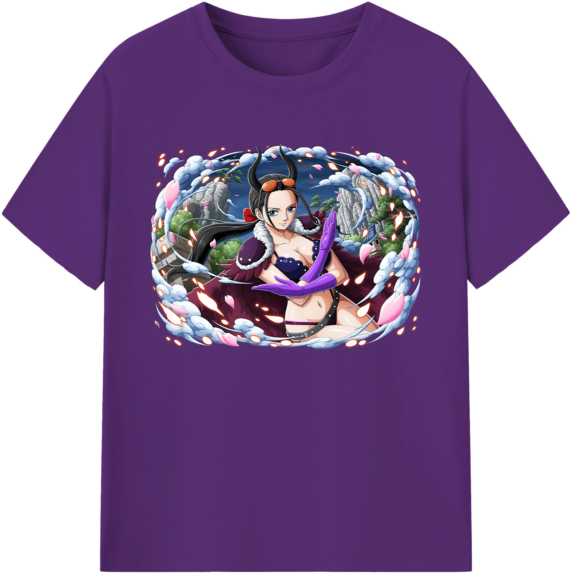 ワンピース ニコ・ロビン ONE PIECE Nico Robin 綿100％ メンズ半袖Tシャツ｜肌触りやわらか＆通気性